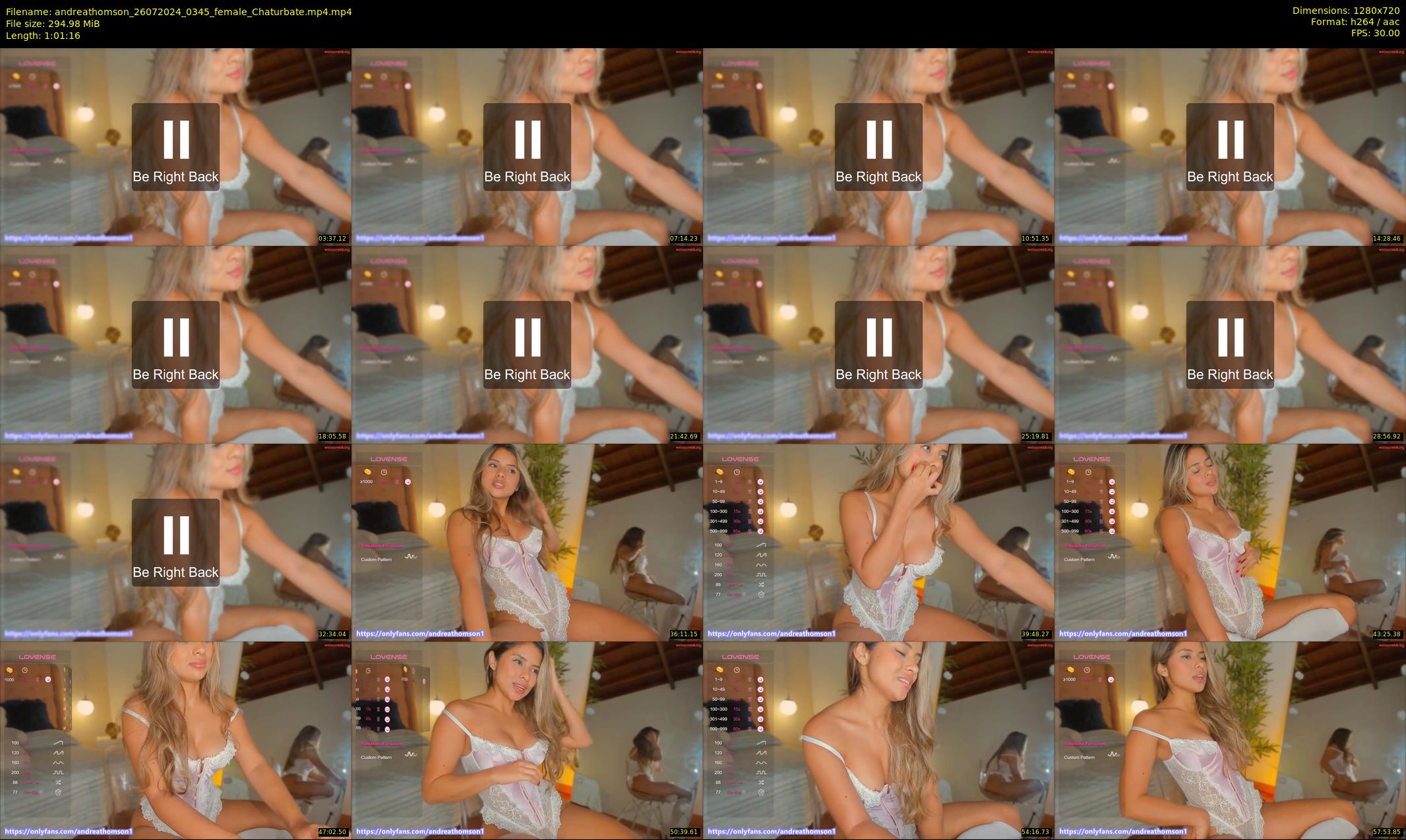 andreathomson — 62 minute Chaturbate female cam show recording, 720p, Jul 26, 2024
