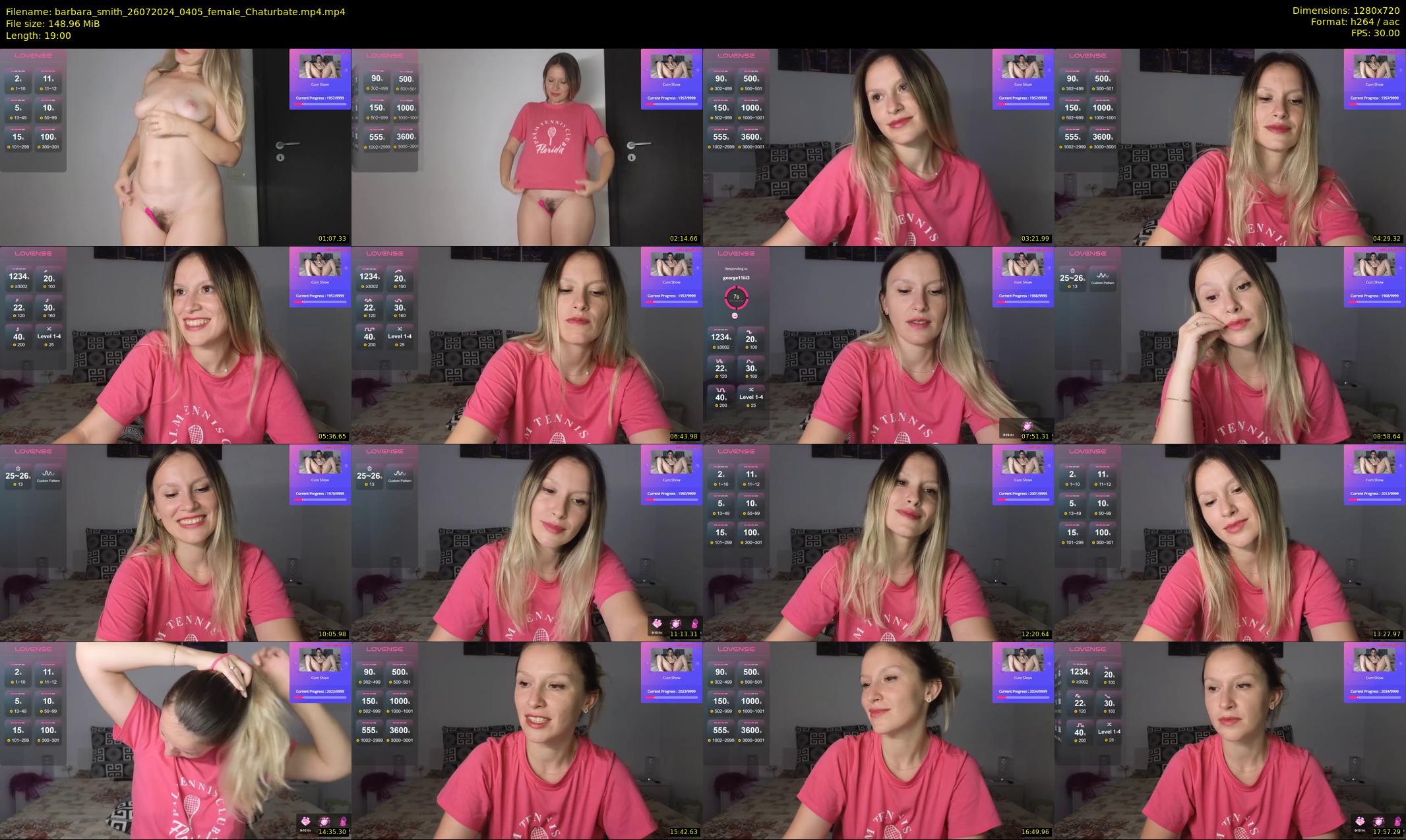 barbara_smith — 19 minute Chaturbate female cam show recording, 720p, Jul 26, 2024