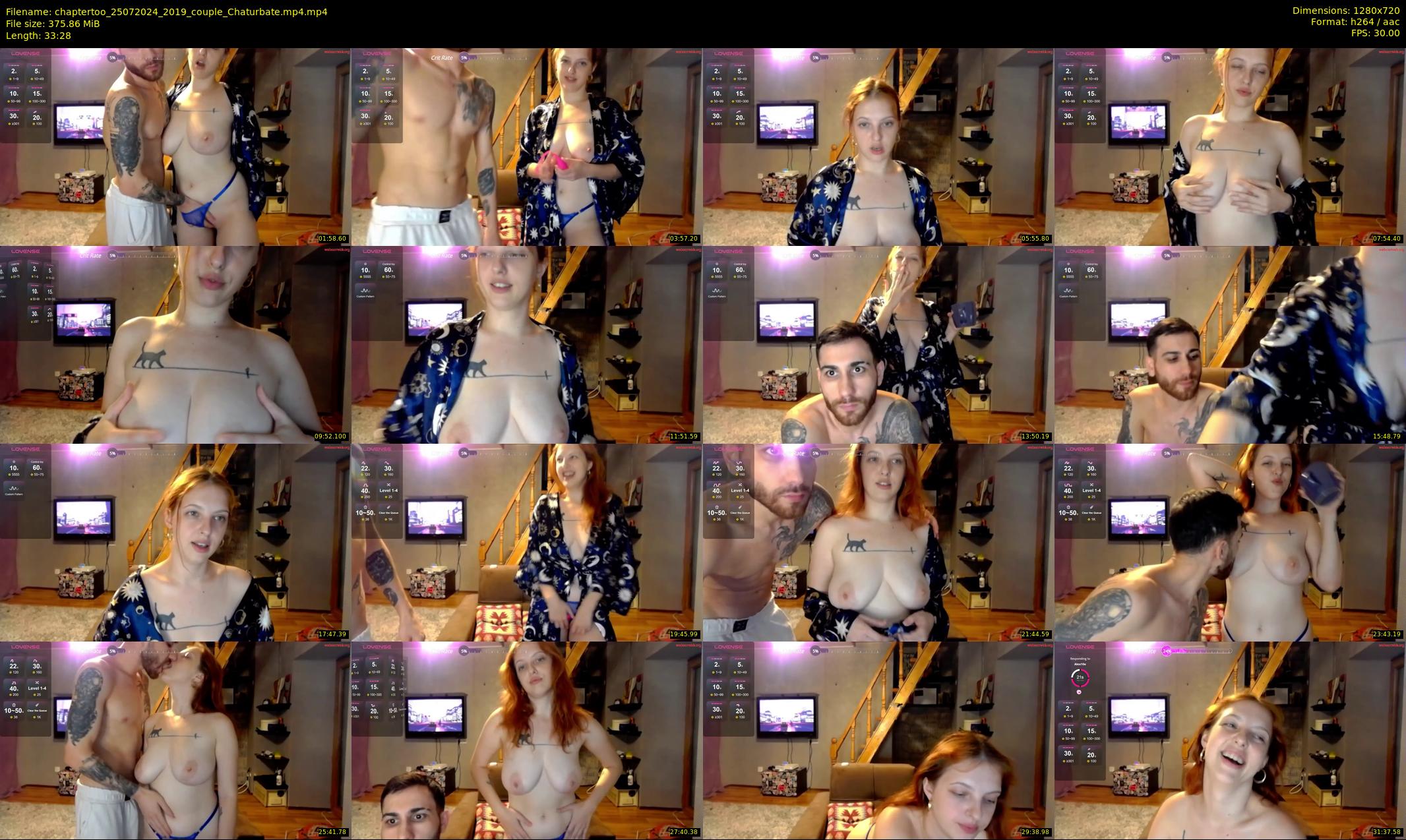 chaptertoo — 34 minute Chaturbate couple cam show recording, 720p, Jul 25, 2024