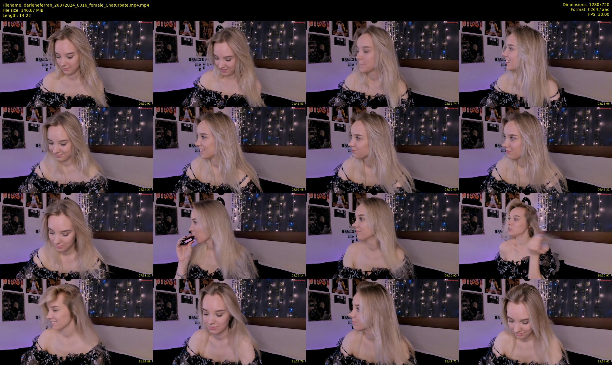darleneferran — 15 minute Chaturbate female cam show recording, 720p, Jul 26, 2024