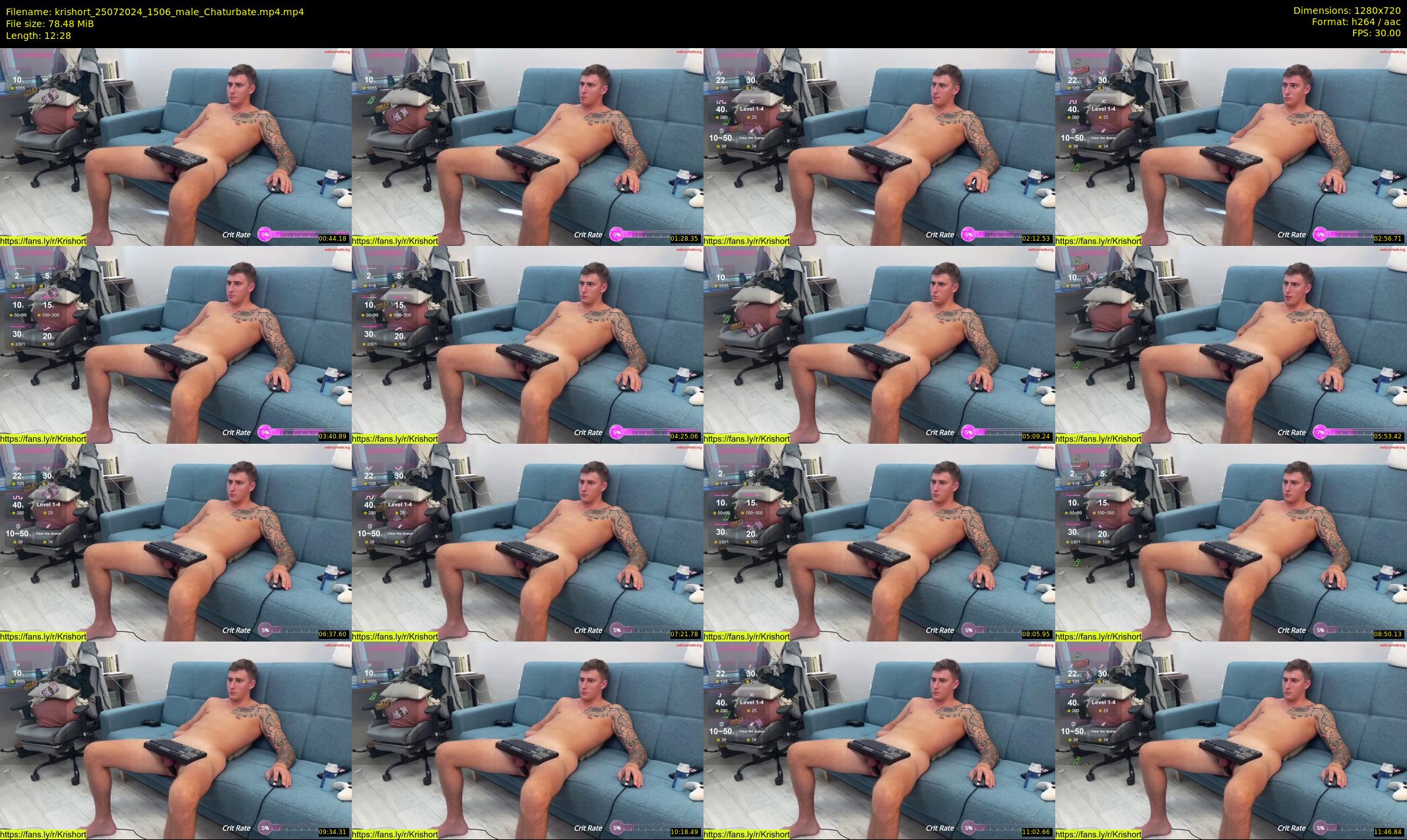 krishort — 13 minute Chaturbate male cam show recording, 720p, Jul 25, 2024