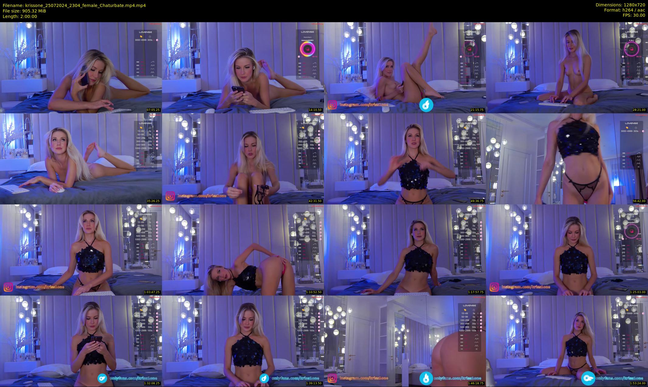 krissone — 120 minute Chaturbate female cam show recording, 720p, Jul 25, 2024