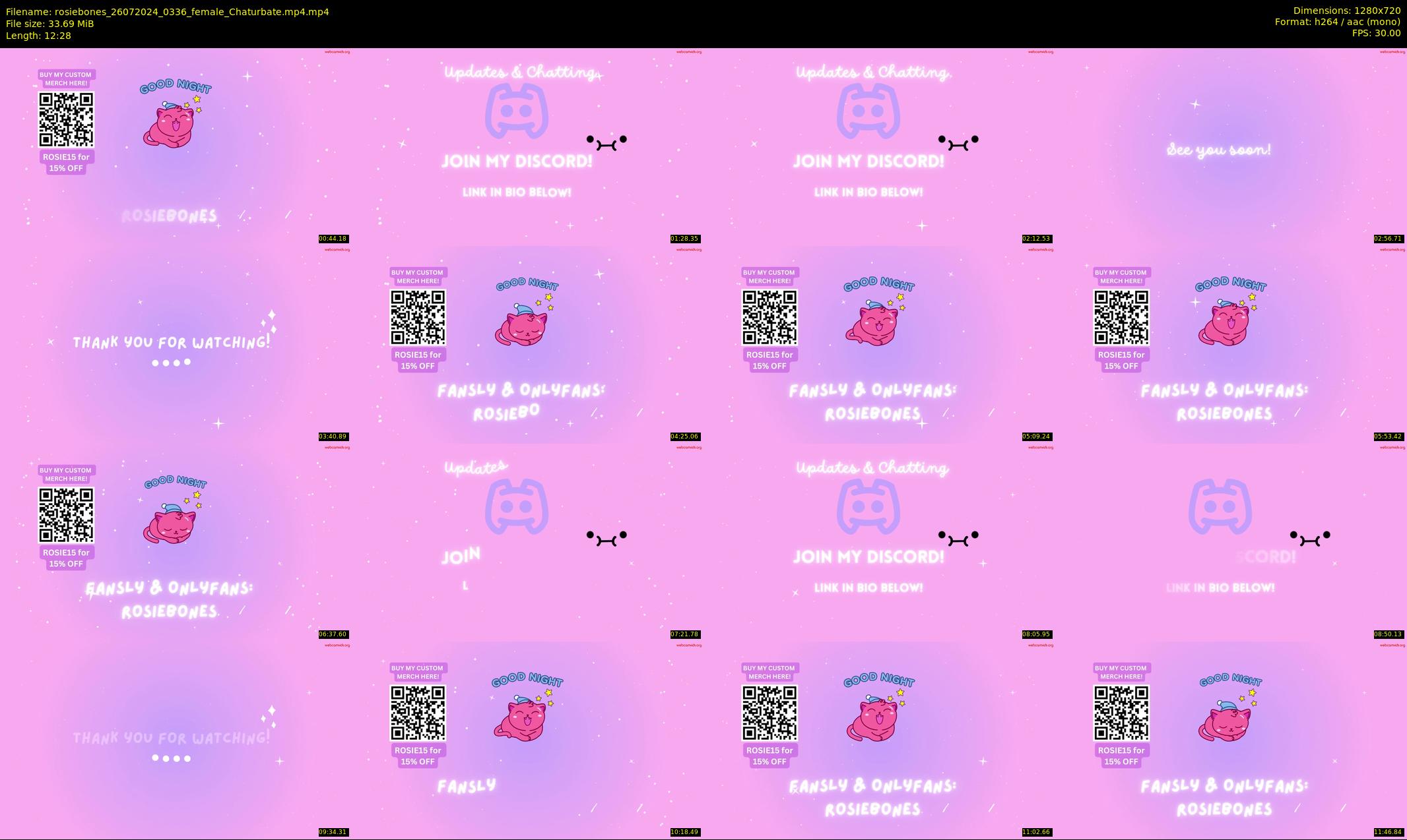 rosiebones — 13 minute Chaturbate female cam show recording, 720p, Jul 26, 2024