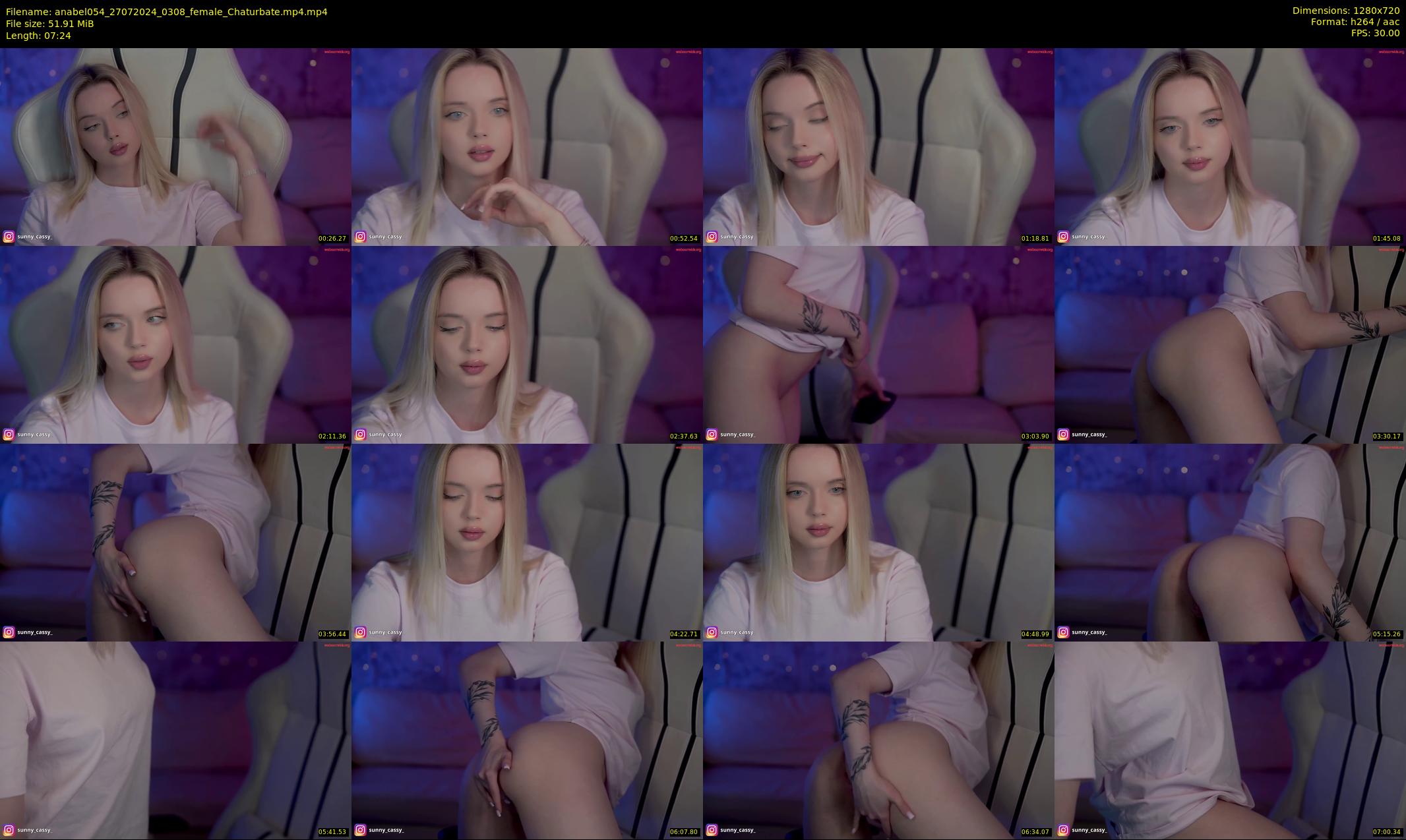anabel054 — 8 minute Chaturbate female cam show recording, 720p, Jul 27, 2024