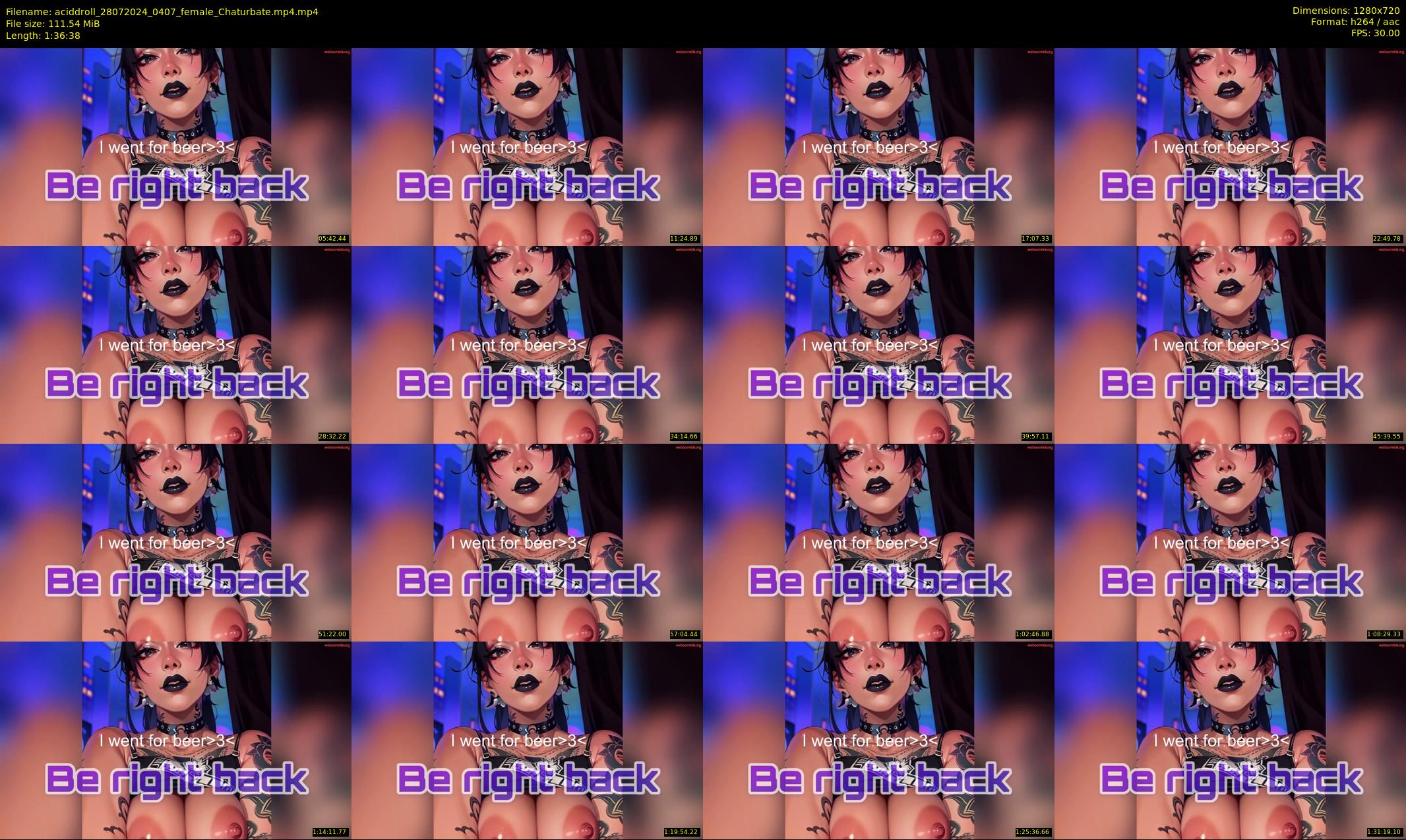 aciddroll — 97 minute Chaturbate female cam show recording, 720p, Jul 28, 2024