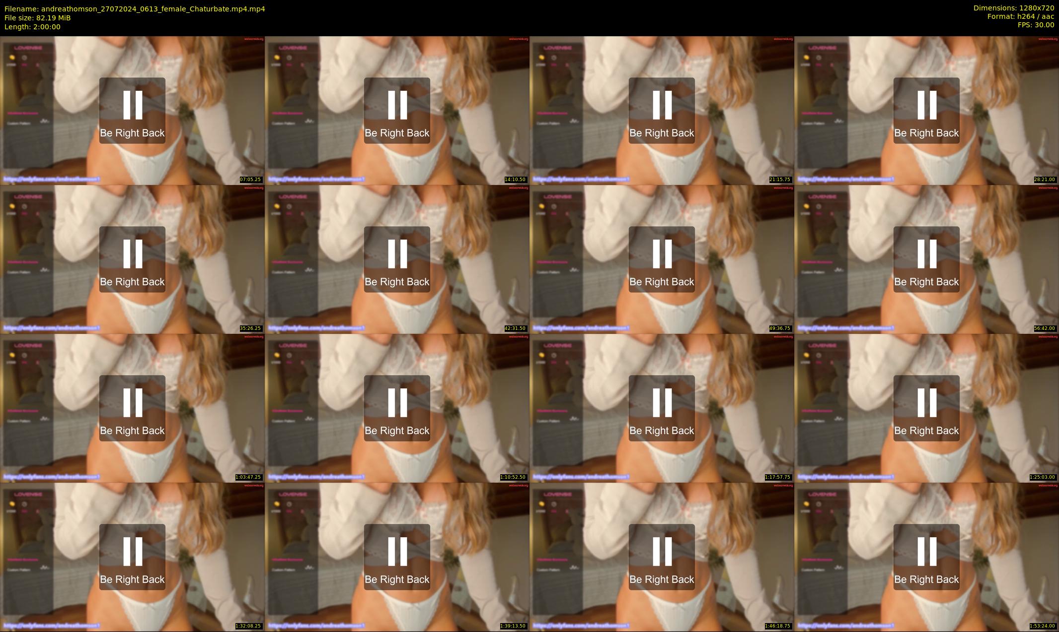 andreathomson — 120 minute Chaturbate female cam show recording, 720p, Jul 27, 2024