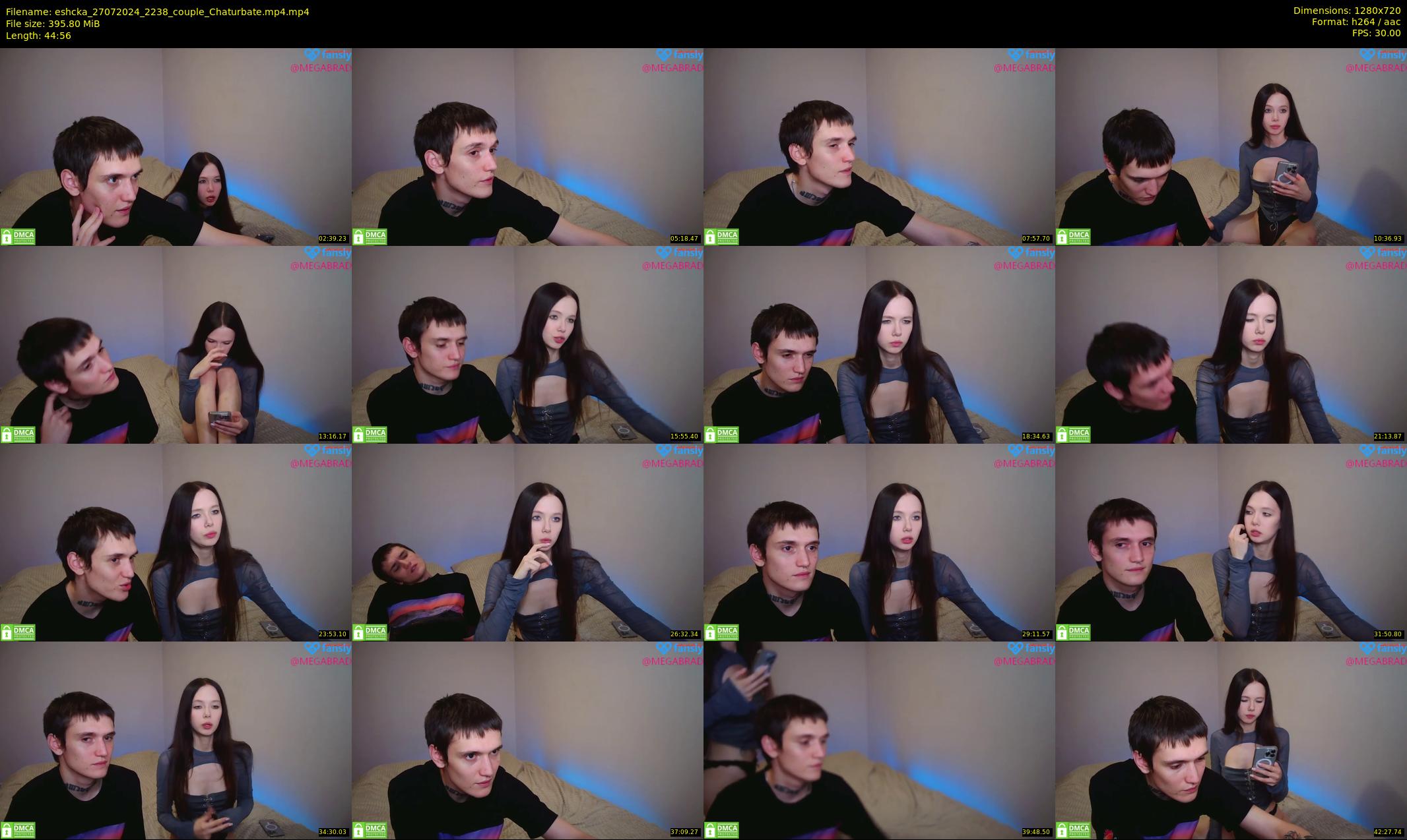 eshcka — 45 minute Chaturbate couple cam show recording, 720p, Jul 27, 2024