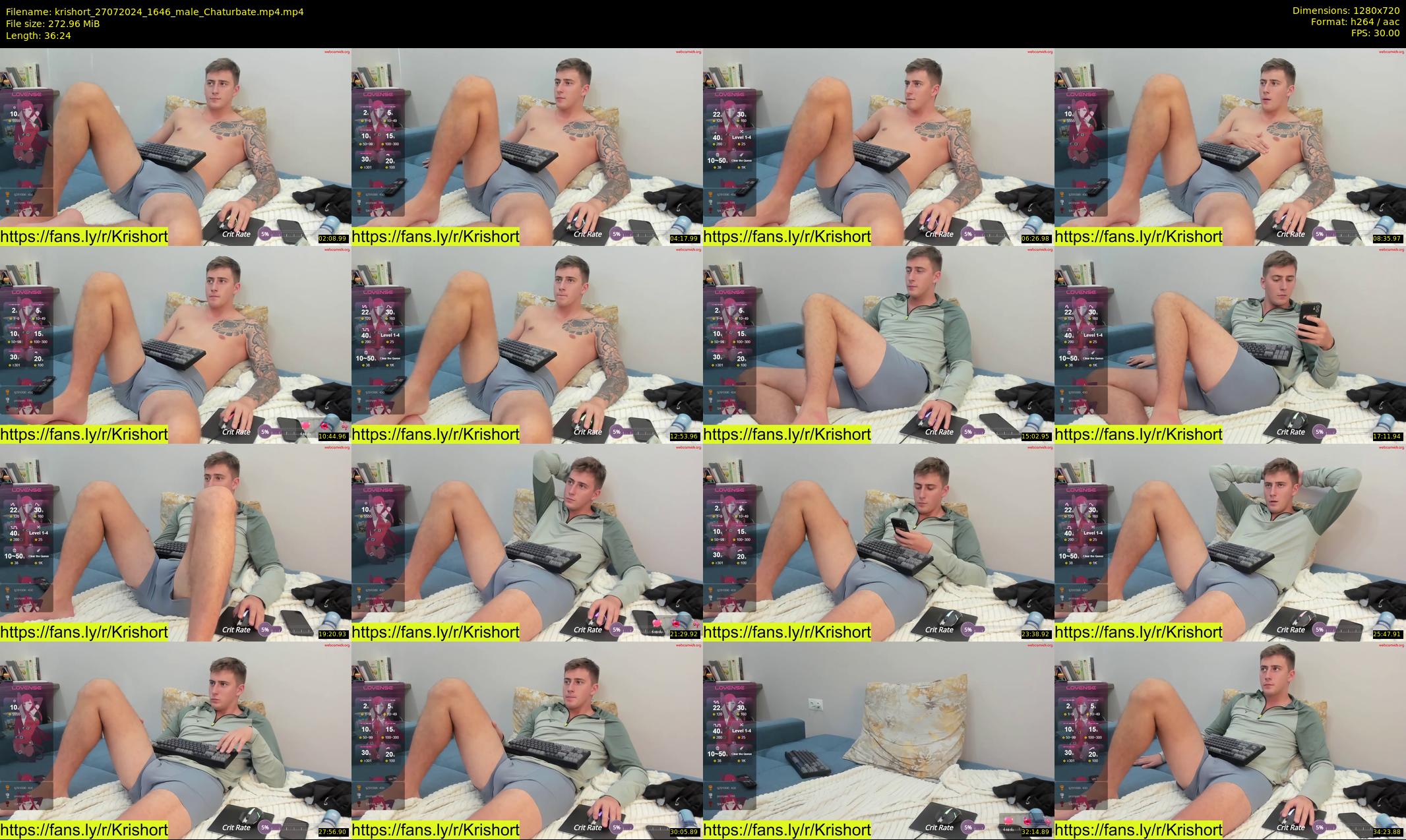 krishort — 37 minute Chaturbate male cam show recording, 720p, Jul 27, 2024