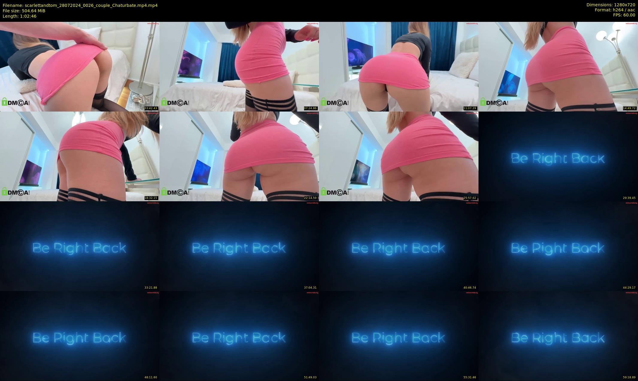 scarlettandtom — 63 minute Chaturbate couple cam show recording, 720p, Jul 28, 2024