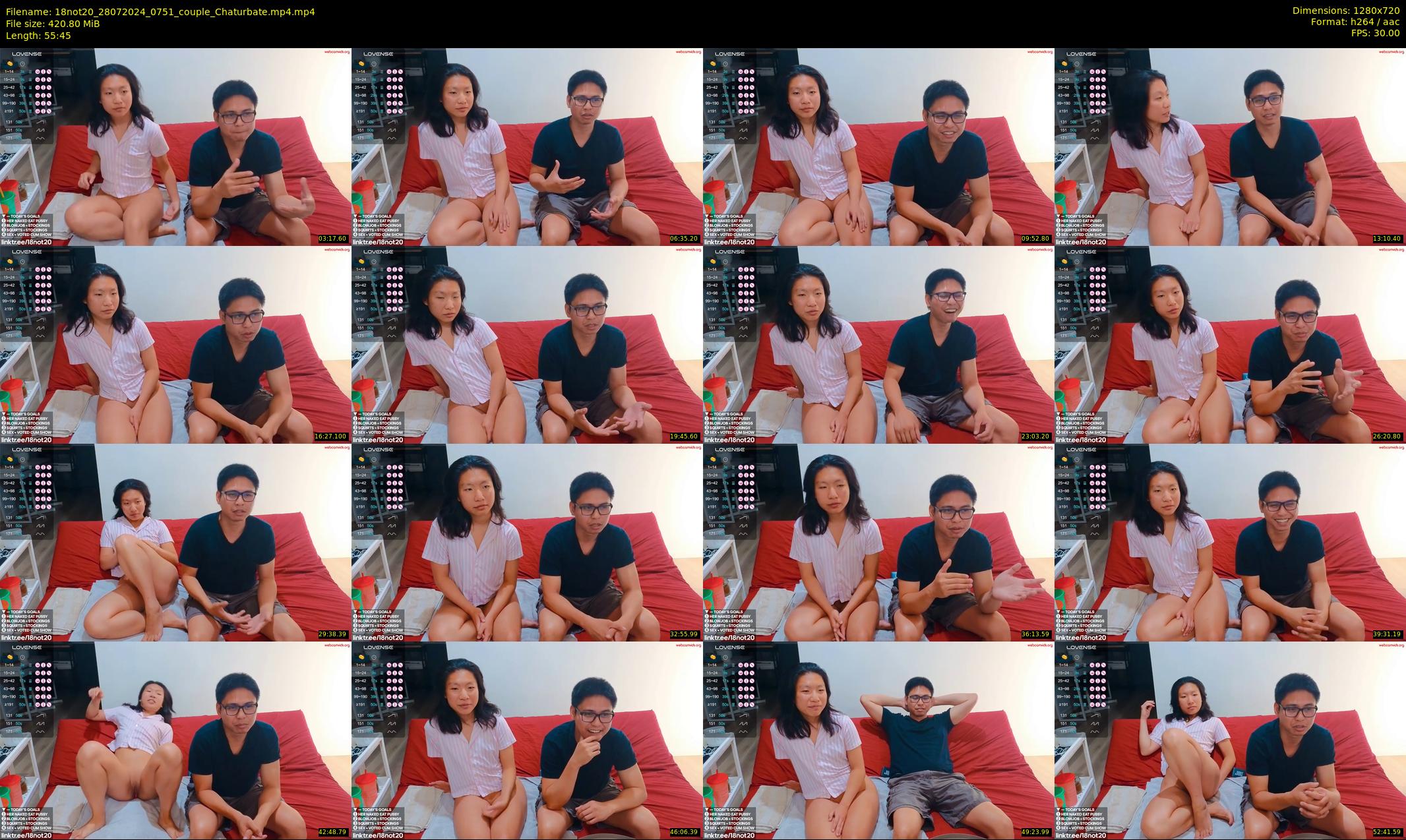 18not20 — 56 minute Chaturbate couple cam show recording, 720p, Jul 28, 2024