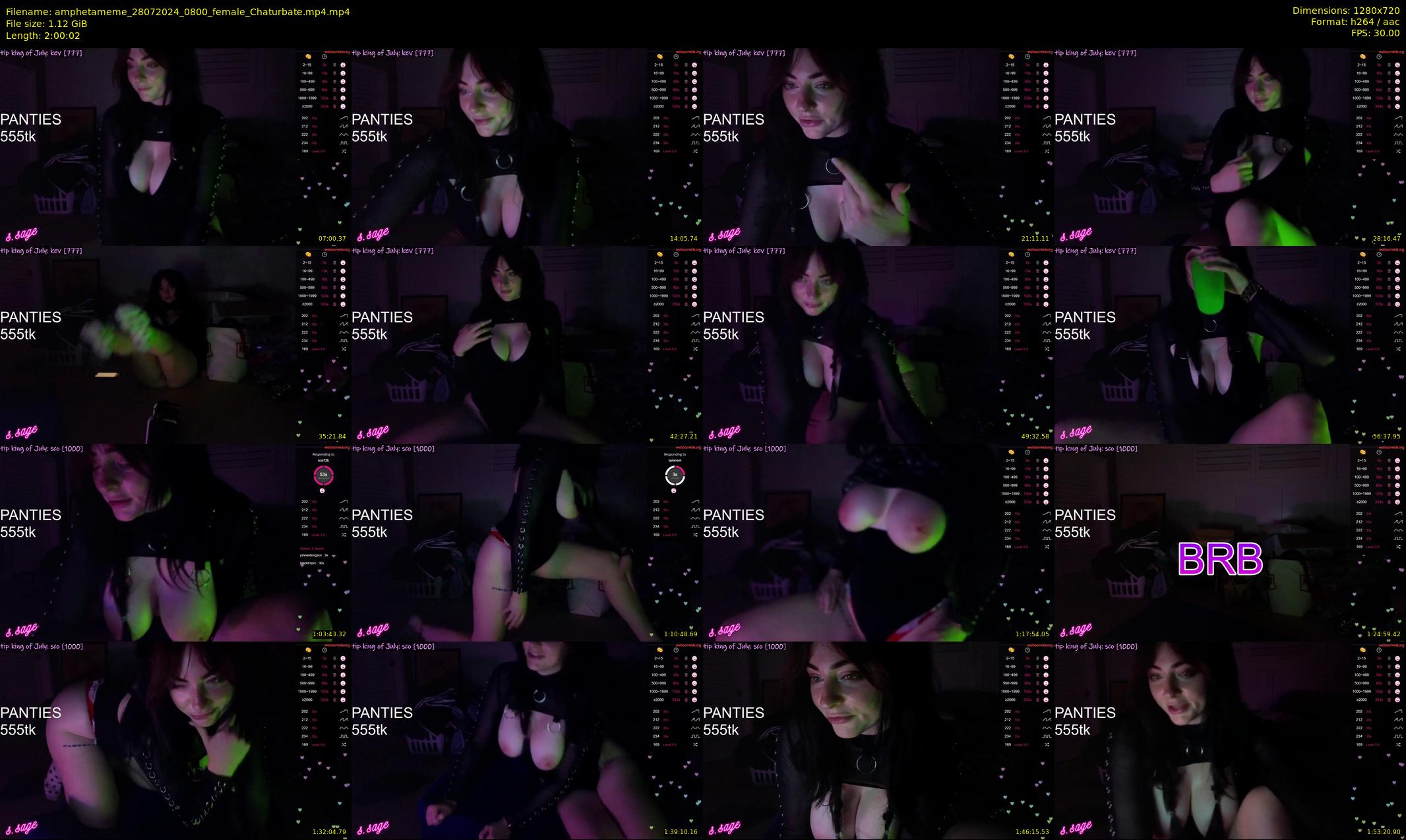 amphetameme — 121 minute Chaturbate female cam show recording, 720p, Jul 28, 2024