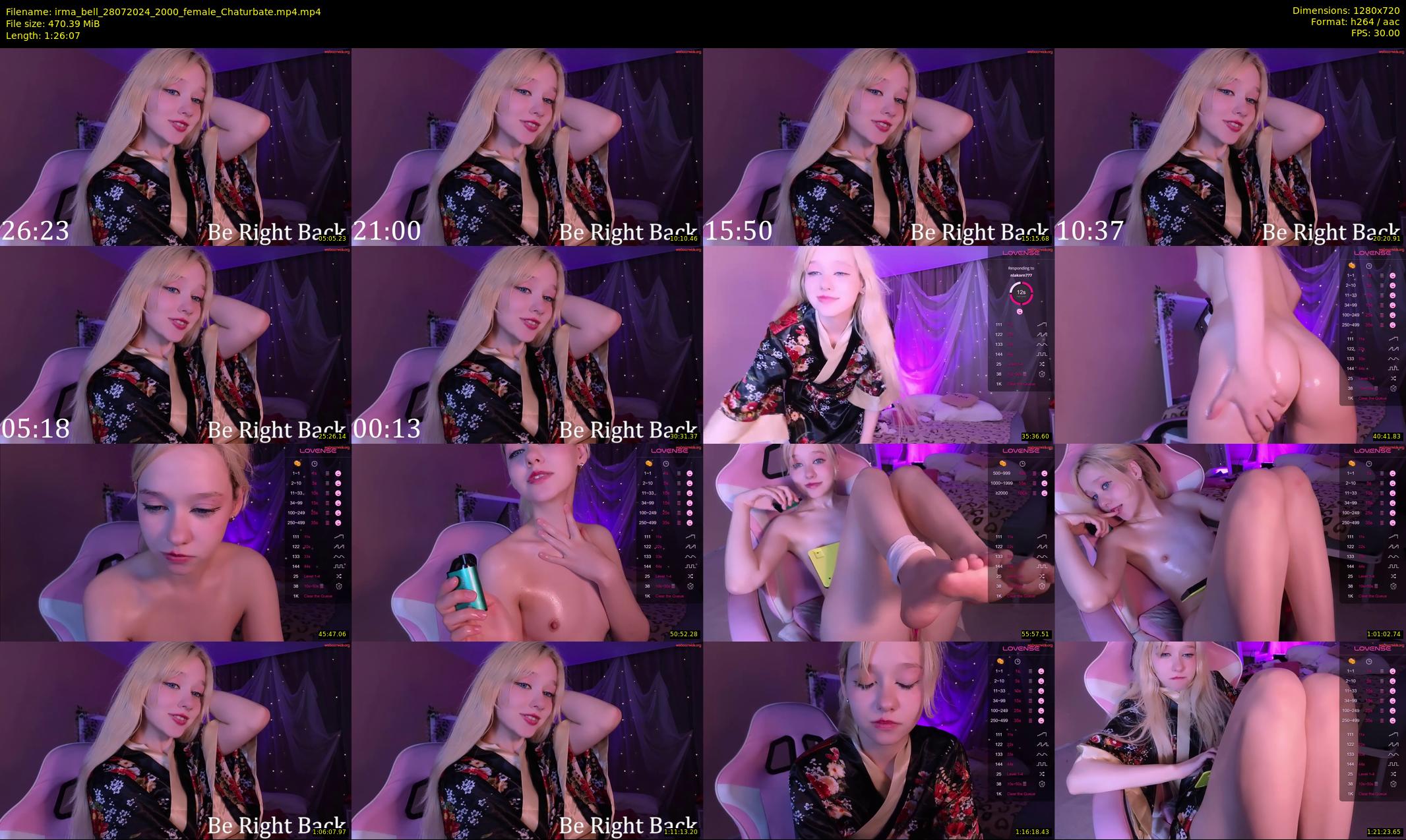 irma_bell — 87 minute Chaturbate female cam show recording, 720p, Jul 28, 2024