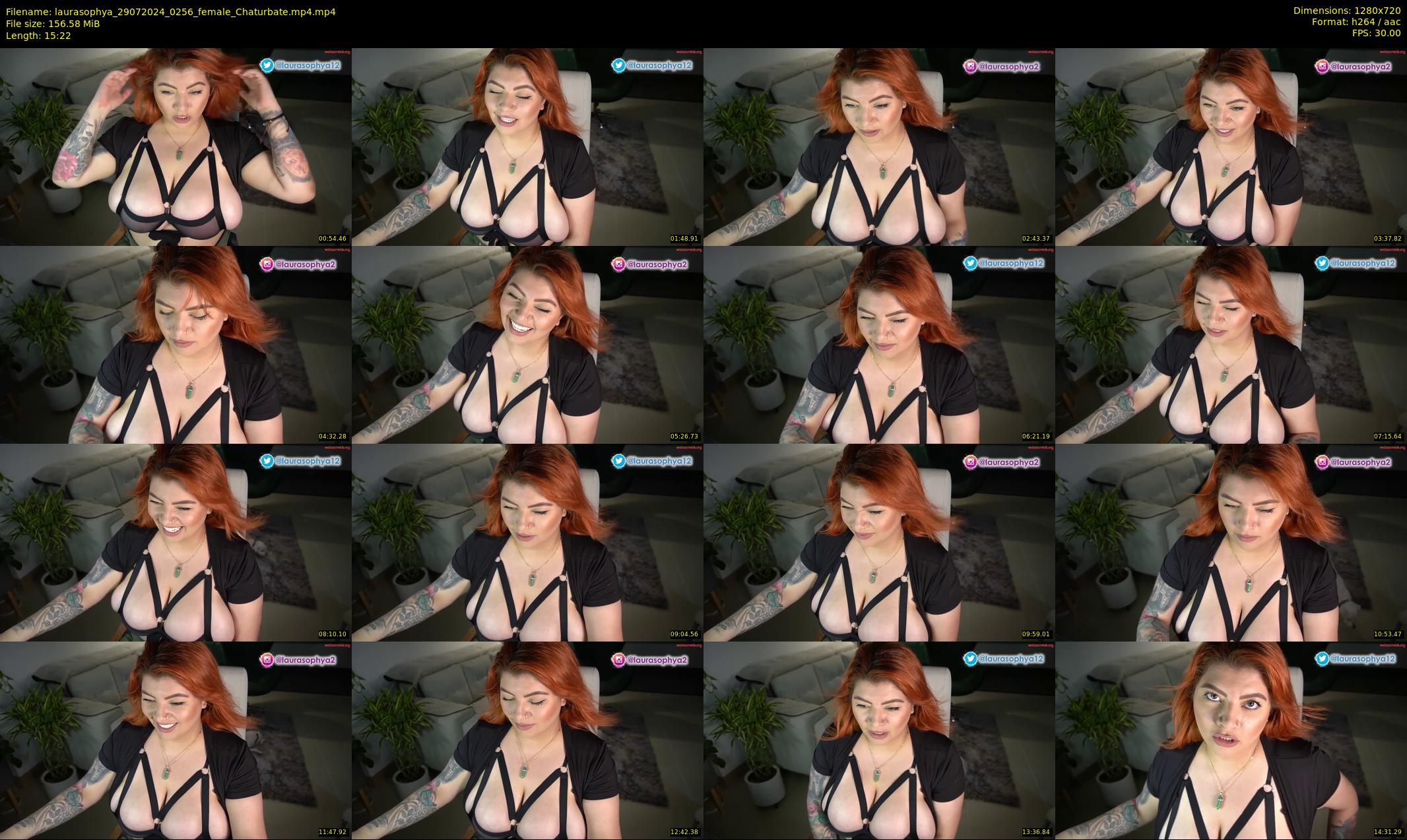 laurasophya — 16 minute Chaturbate female cam show recording, 720p, Jul 29, 2024