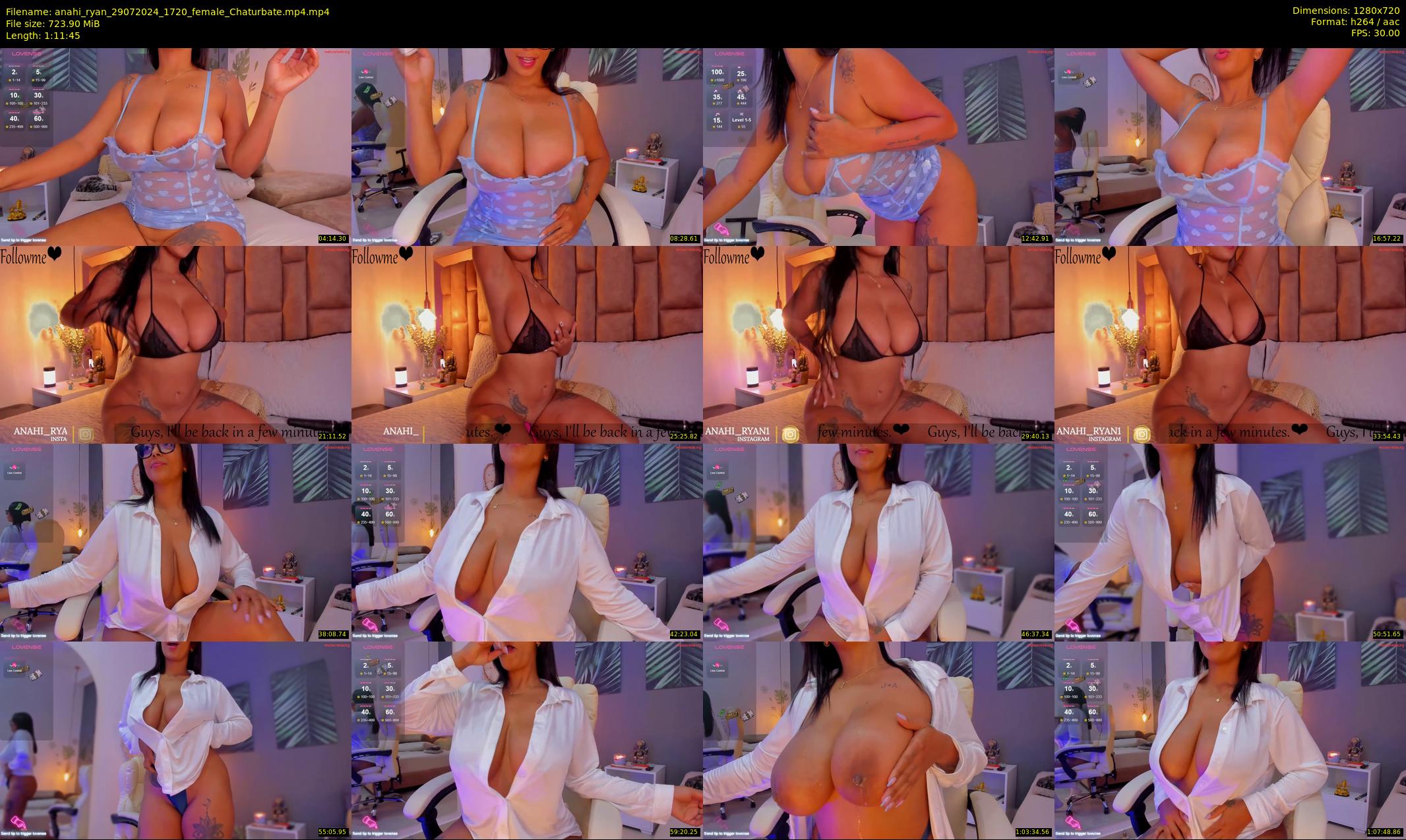 anahi_ryan — 72 minute Chaturbate female cam show recording, 720p, Jul 29, 2024