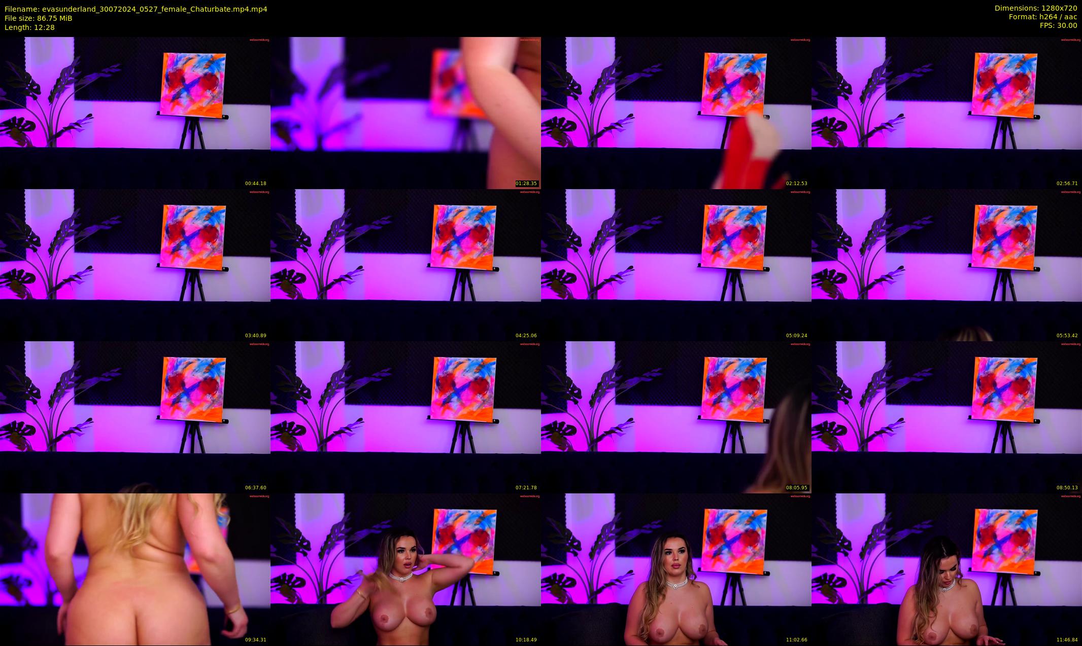 evasunderland — 13 minute Chaturbate female cam show recording, 720p, Jul 30, 2024