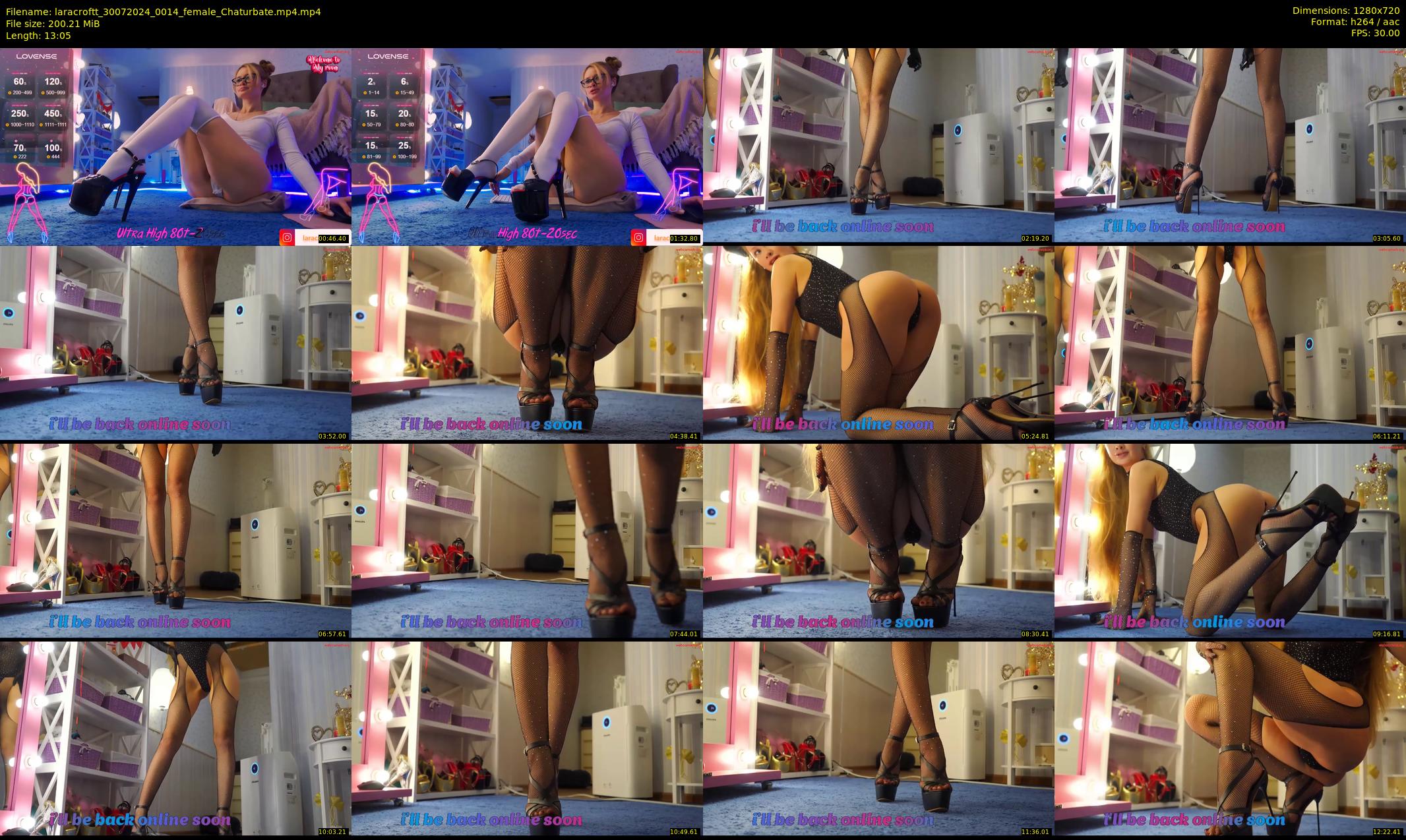 laracroftt — 14 minute Chaturbate female cam show recording, 720p, Jul 30, 2024