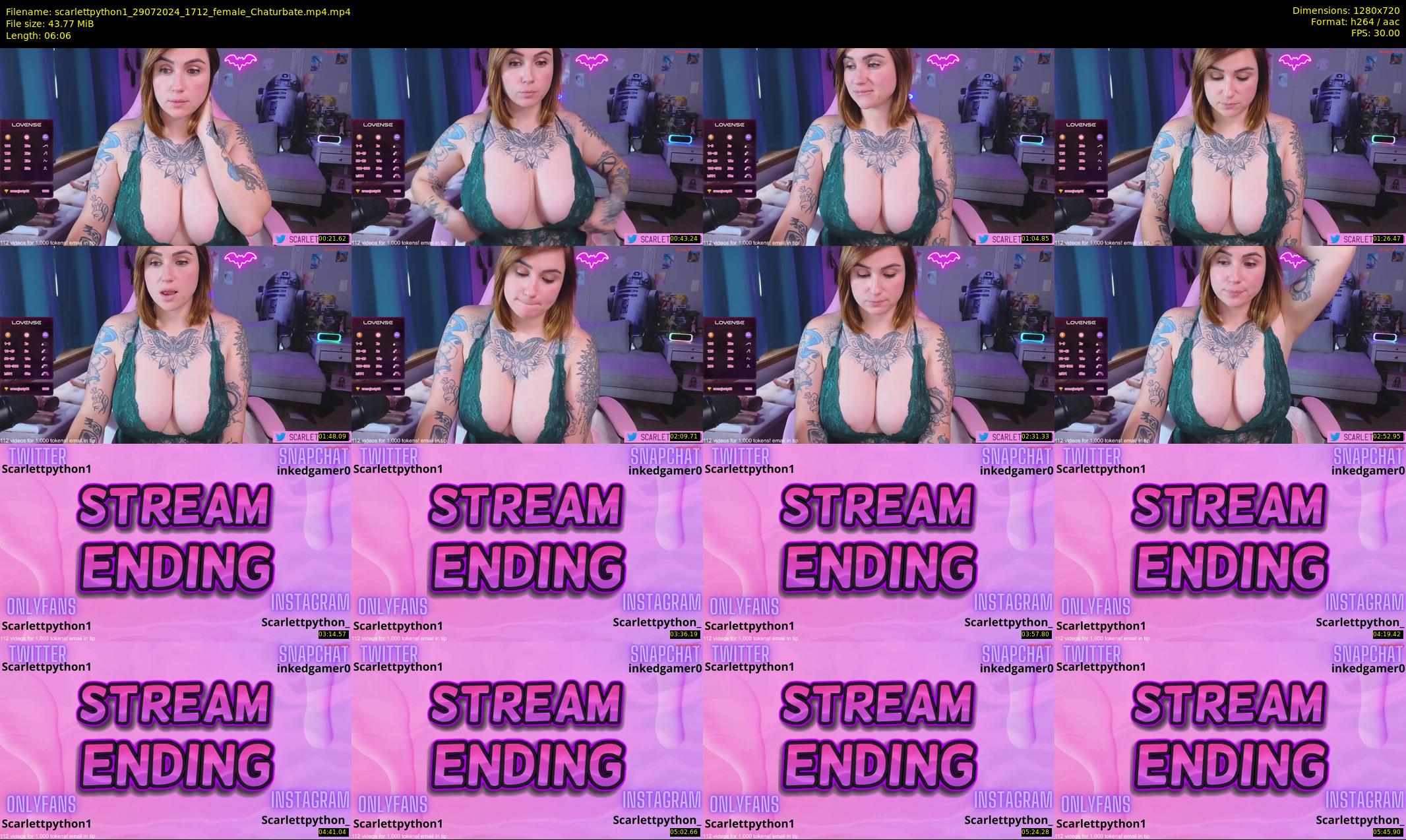 scarlettpython1 — 7 minute Chaturbate female cam show recording, 720p, Jul 29, 2024