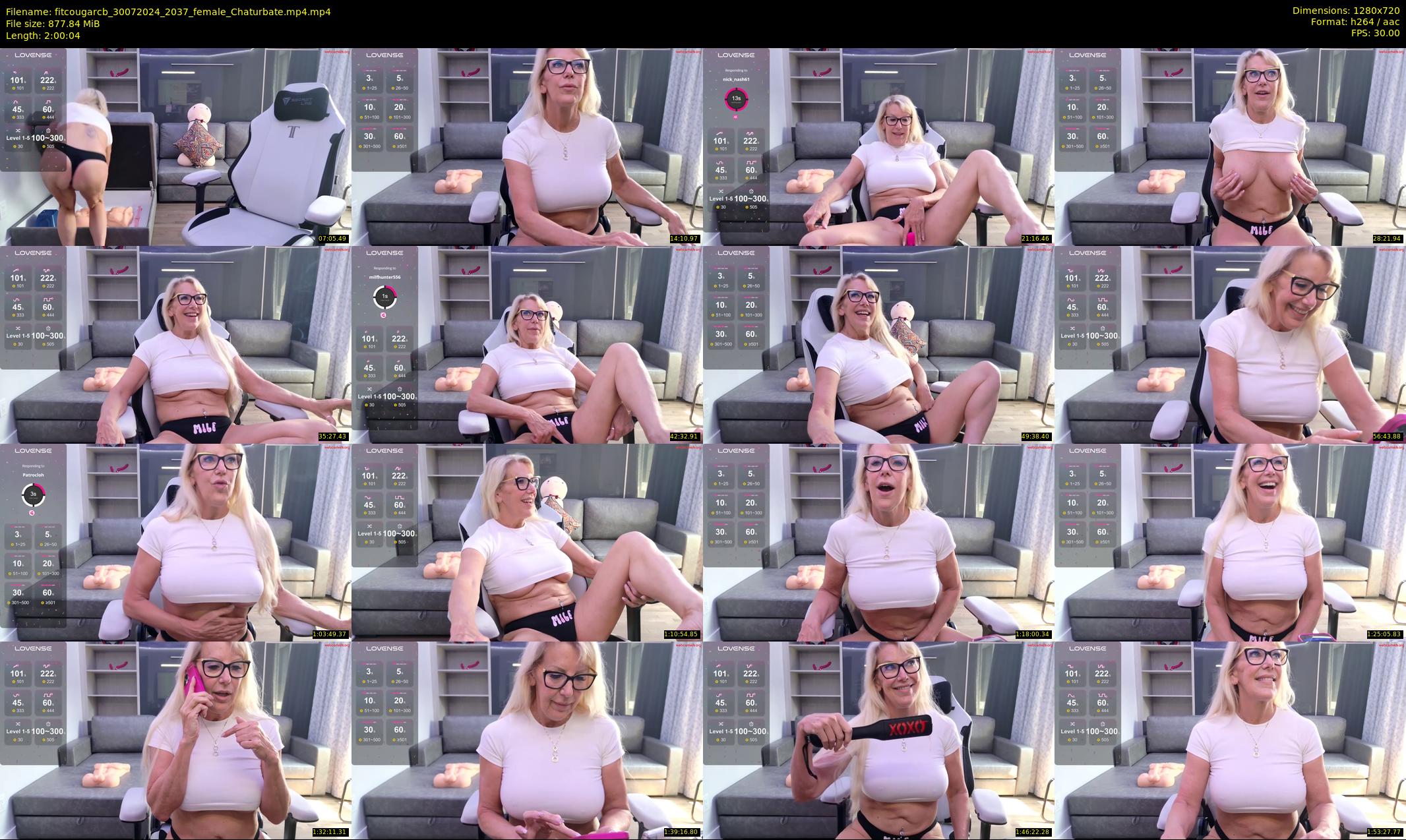 fitcougarcb — 121 minute Chaturbate female cam show recording, 720p, Jul 30, 2024