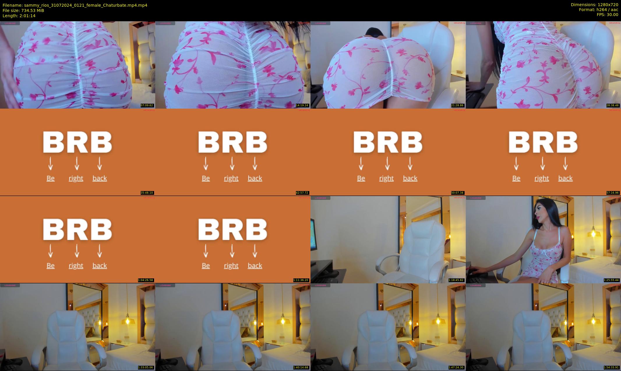 sammy_rios — 122 minute Chaturbate female cam show recording, 720p, Jul 31, 2024
