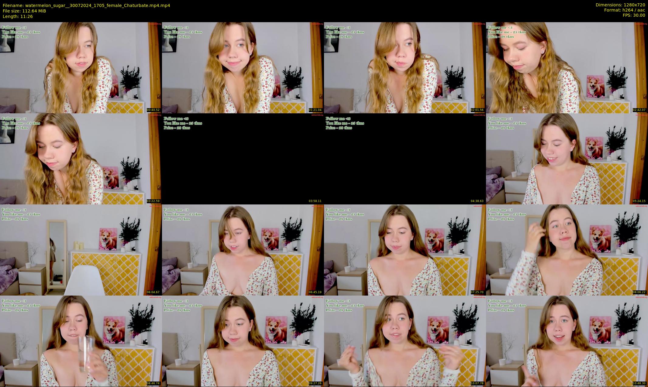 watermelon_sugar_ — 12 minute Chaturbate female cam show recording, 720p, Jul 30, 2024