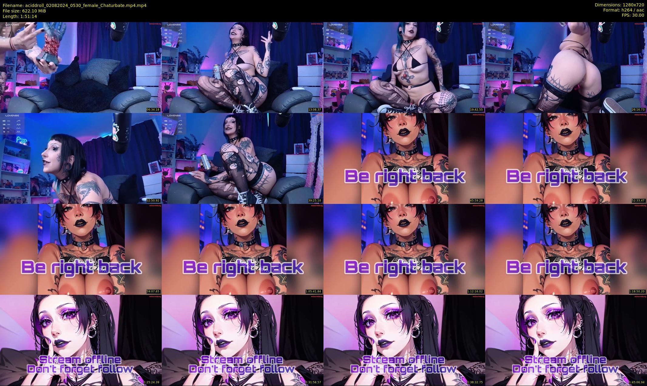 aciddroll — 112 minute Chaturbate female cam show recording, 720p, Aug 2, 2024