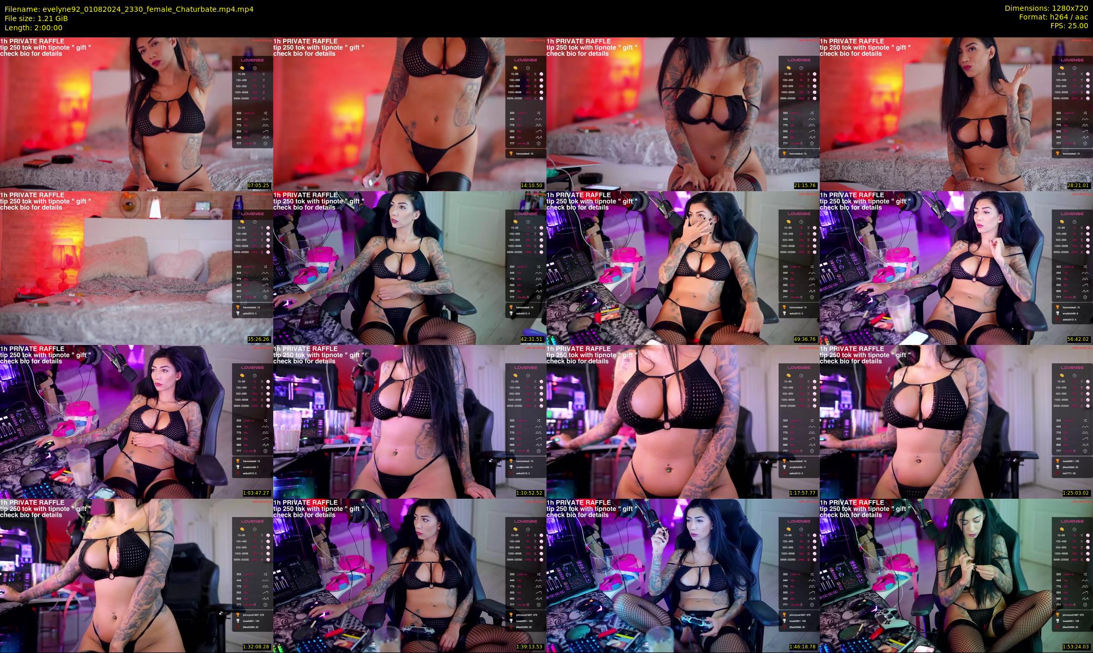 evelyne92 — 120 minute Chaturbate female cam show recording, 720p, Aug 1, 2024