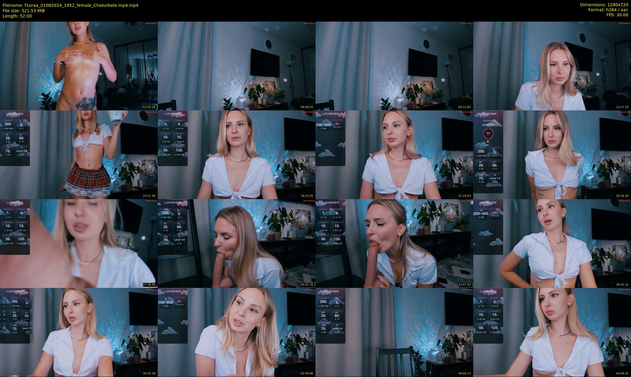 f1oraa — 52 minute Chaturbate female cam show recording, 720p, Aug 1, 2024