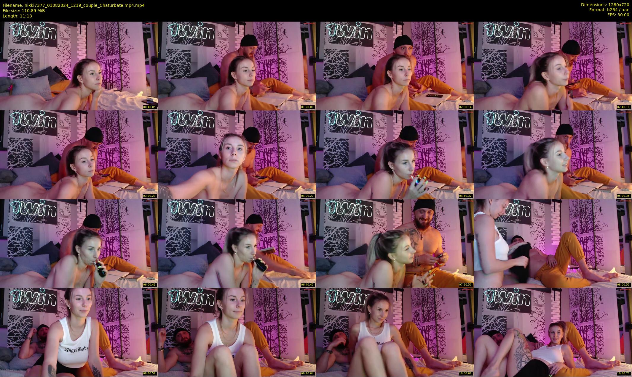 nikki7377 — 12 minute Chaturbate couple cam show recording, 720p, Aug 1, 2024