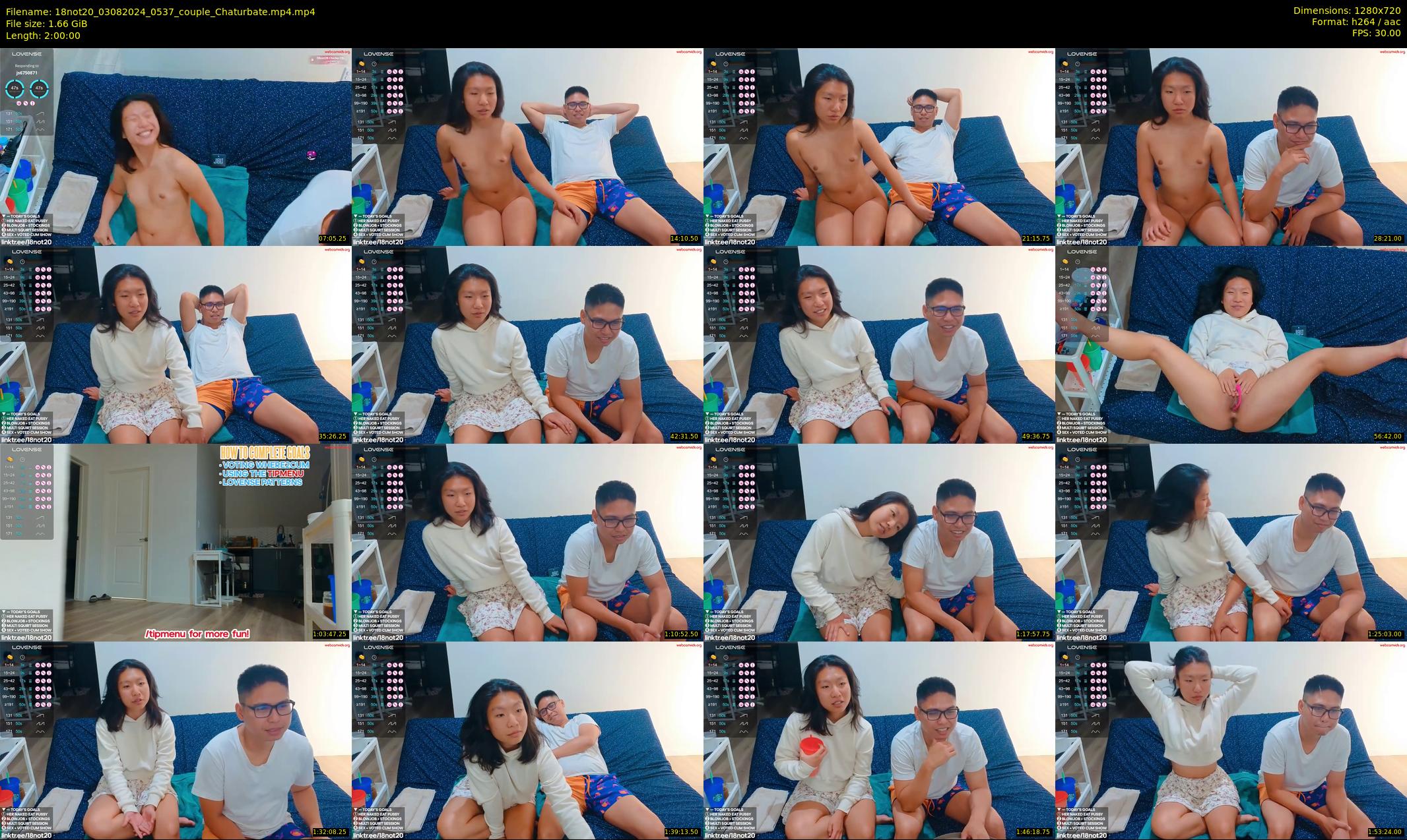 18not20 — 120 minute Chaturbate couple cam show recording, 720p, Aug 3, 2024