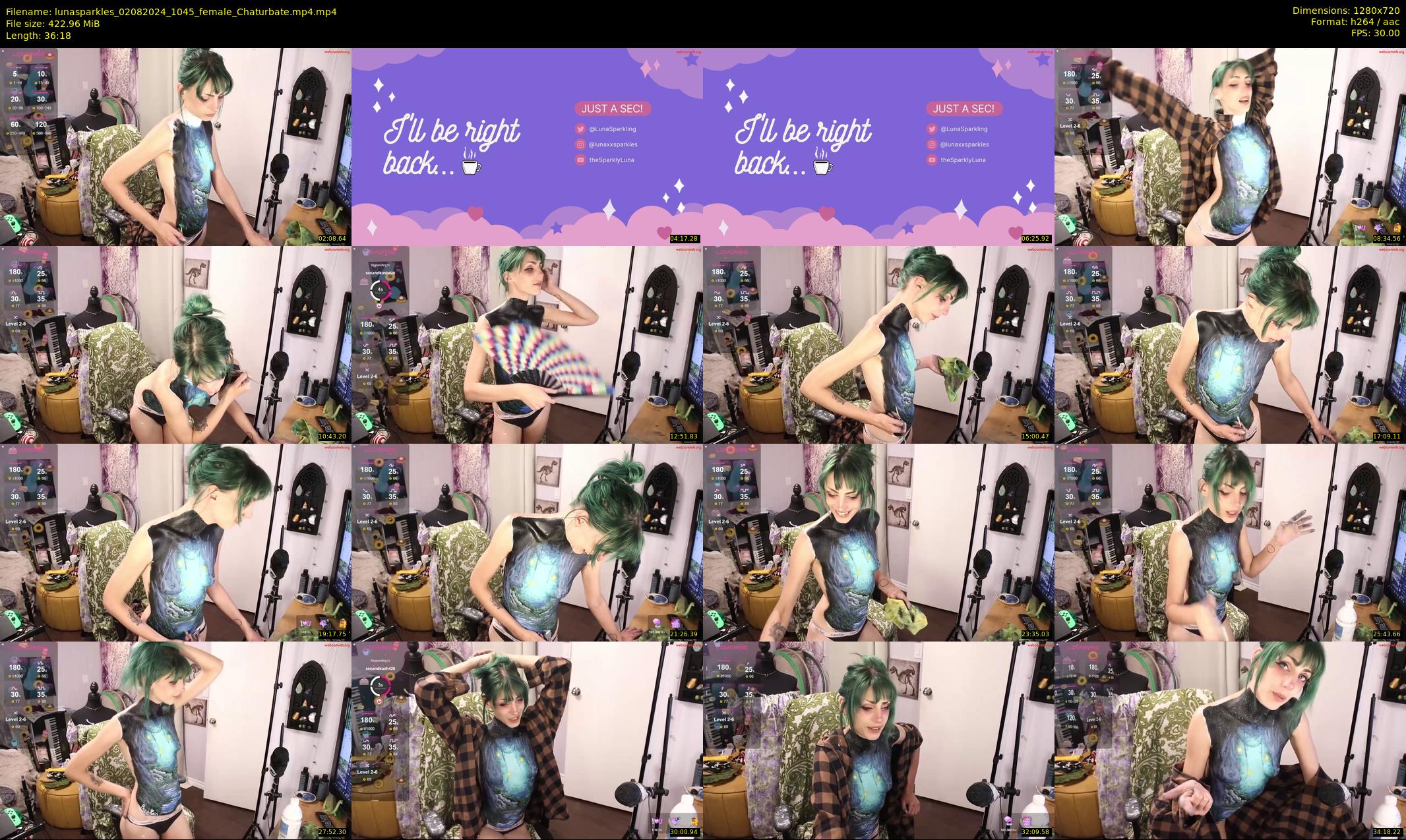 lunasparkles — 37 minute Chaturbate female cam show recording, 720p, Aug 2, 2024