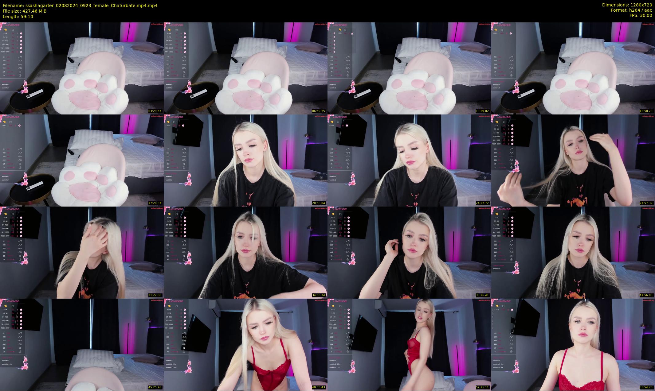 ssashagarter — 60 minute Chaturbate female cam show recording, 720p, Aug 2, 2024