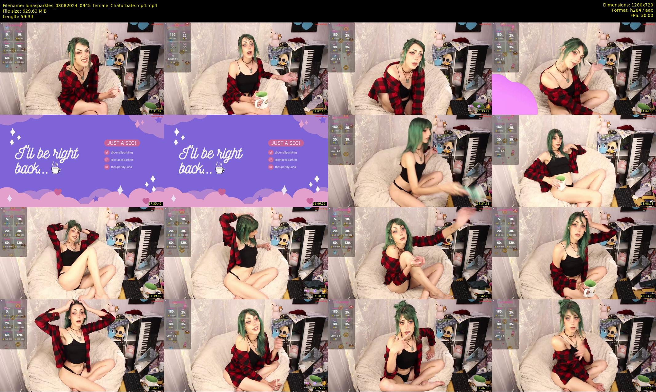 lunasparkles — 60 minute Chaturbate female cam show recording, 720p, Aug 3, 2024