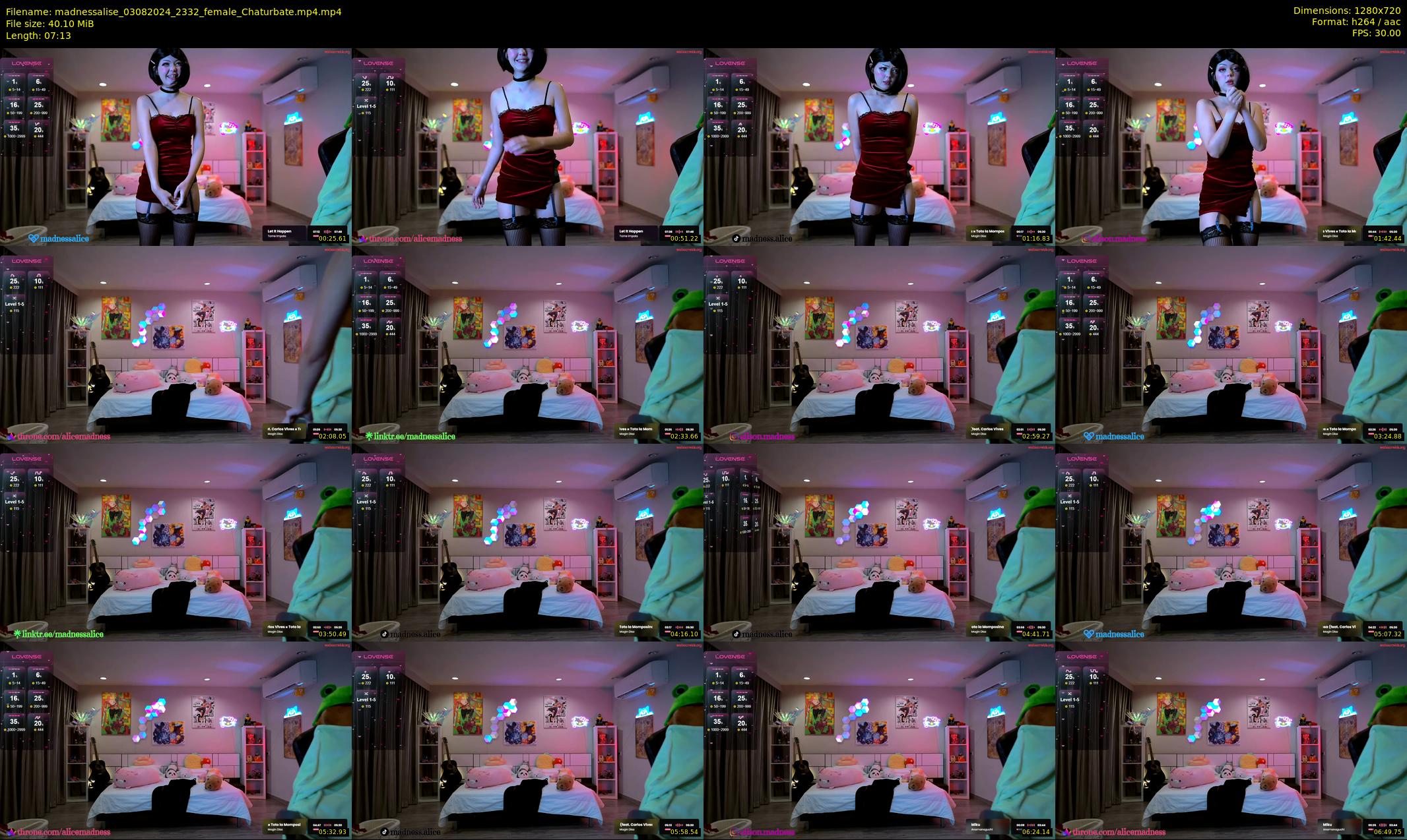 madnessalise — 8 minute Chaturbate female cam show recording, 720p, Aug 3, 2024