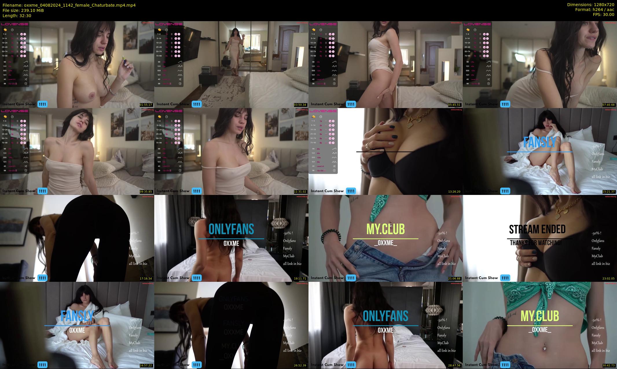 oxxme — 33 minute Chaturbate female cam show recording, 720p, Aug 4, 2024
