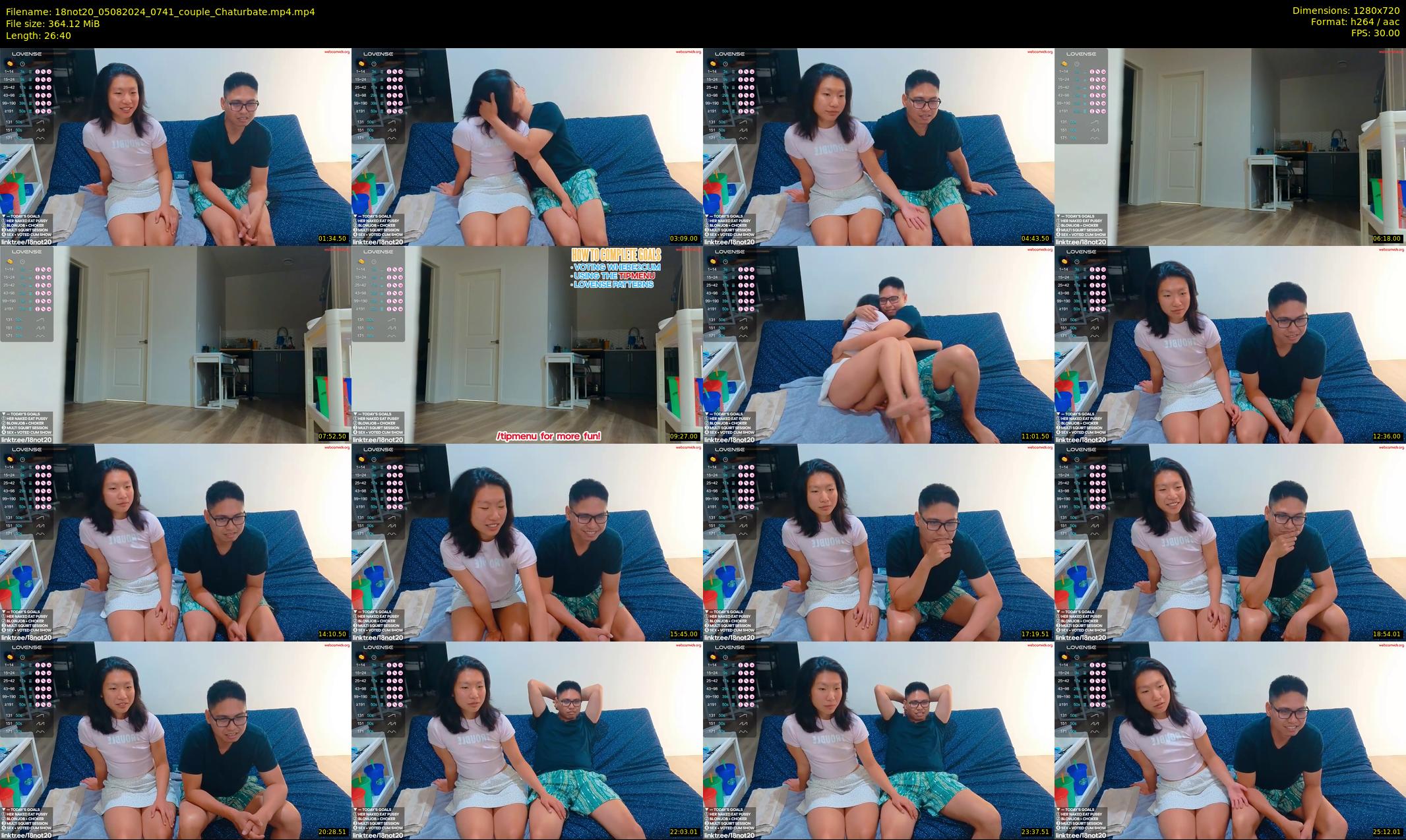 18not20 — 27 minute Chaturbate couple cam show recording, 720p, Aug 5, 2024