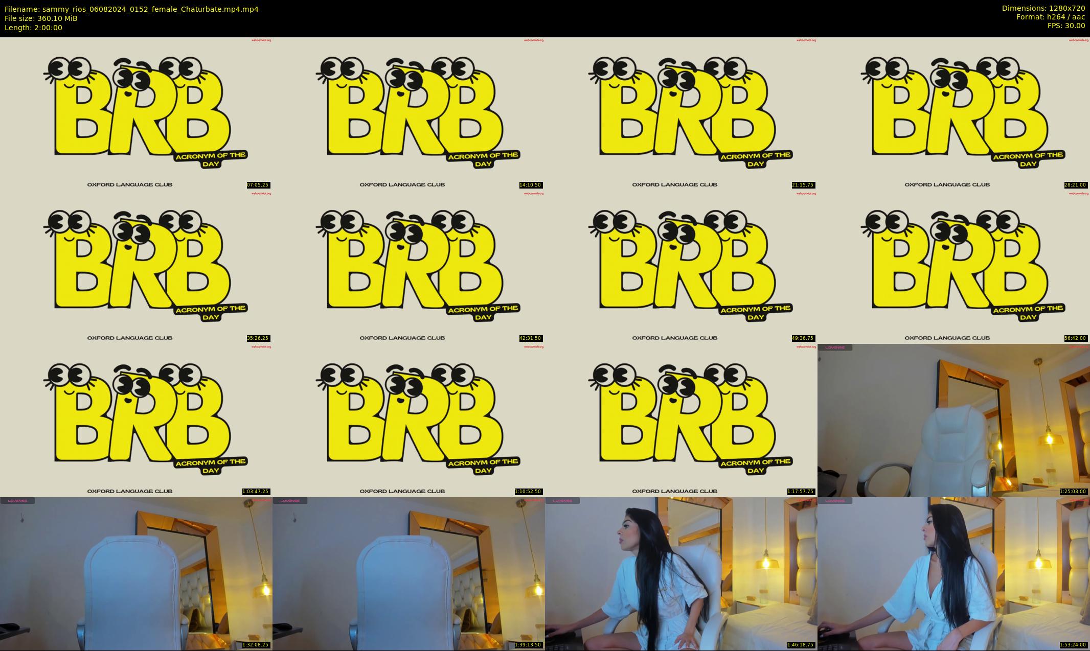 sammy_rios — 120 minute Chaturbate female cam show recording, 720p, Aug 6, 2024