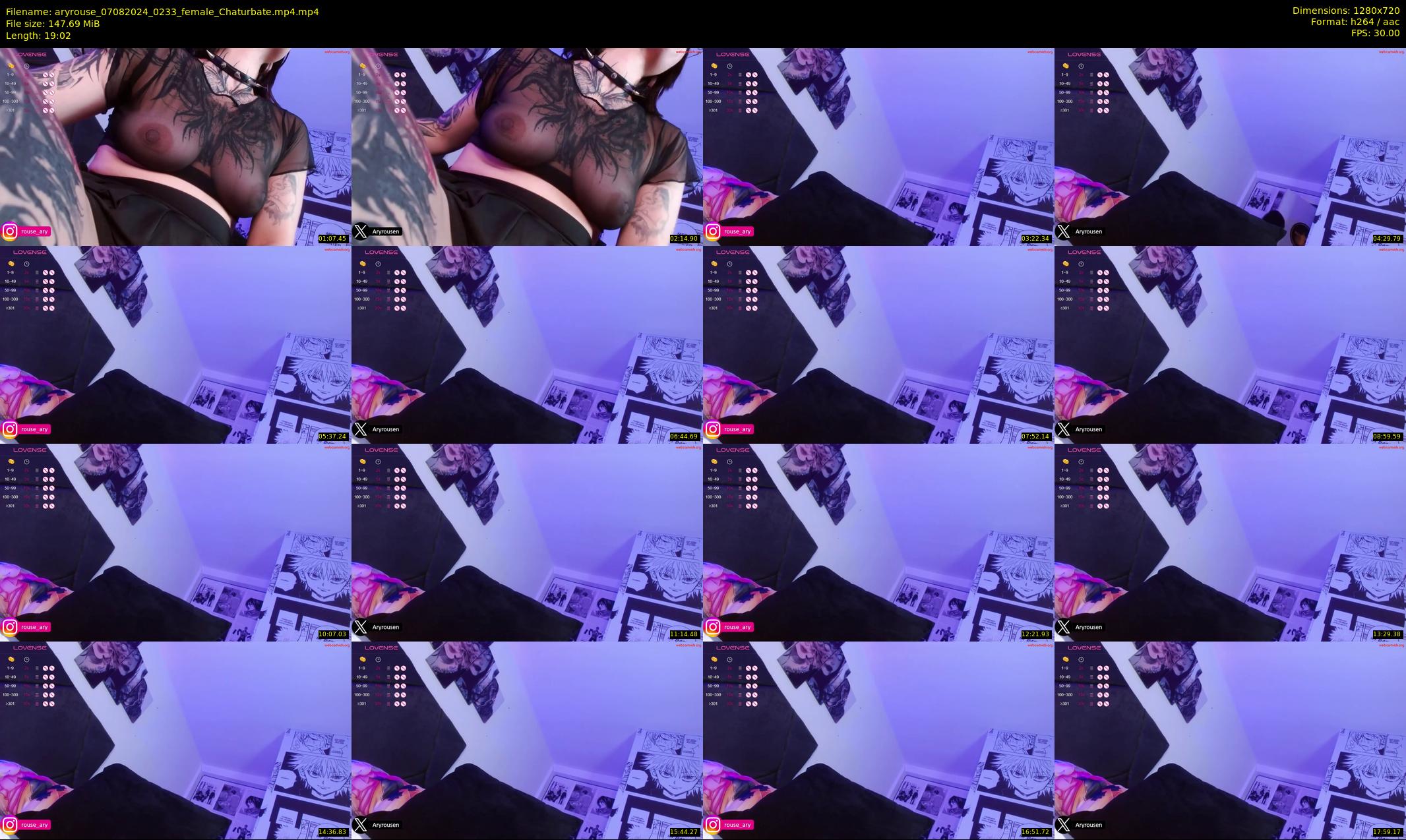 aryrouse — 20 minute Chaturbate female cam show recording, 720p, Aug 7, 2024