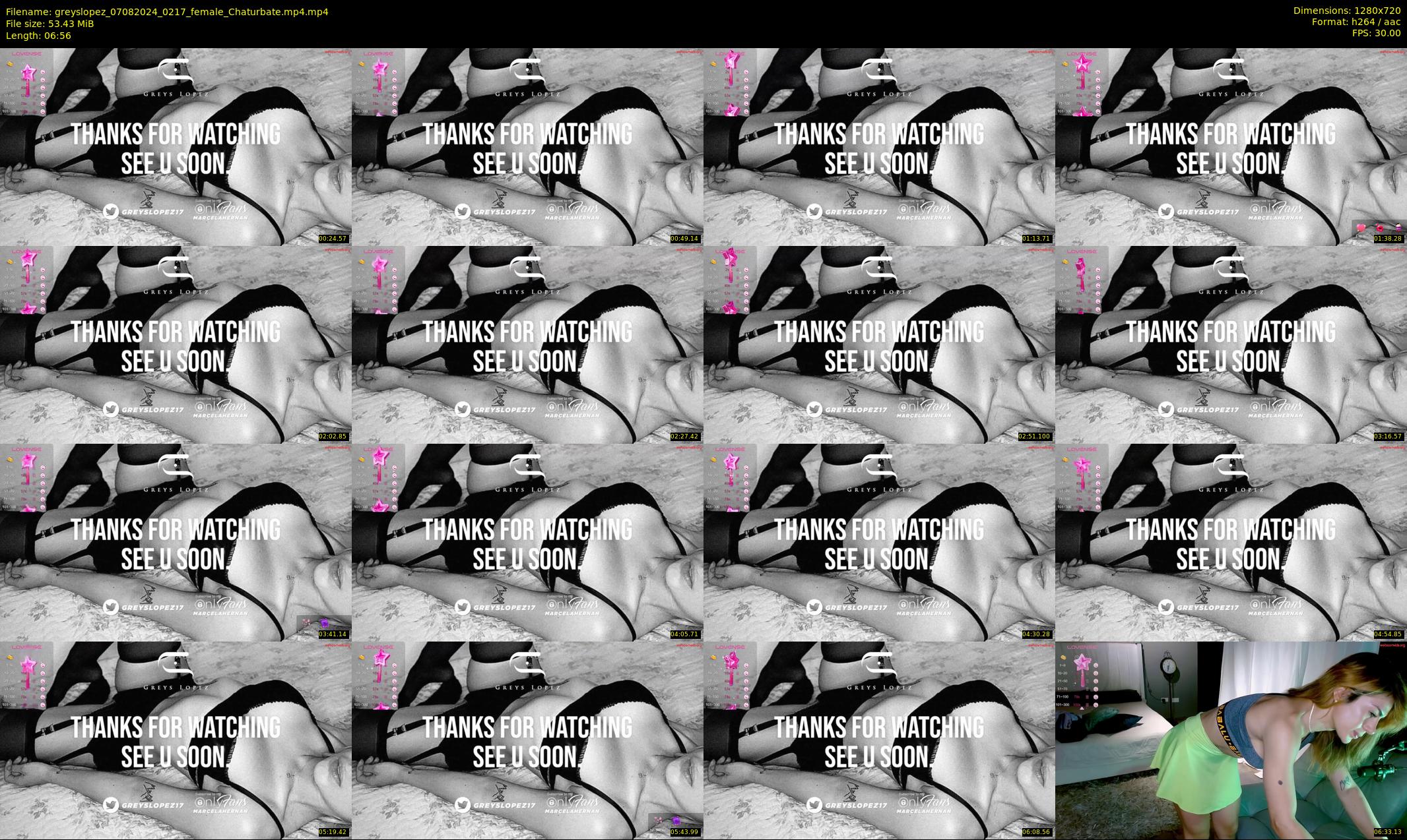 greyslopez — 7 minute Chaturbate female cam show recording, 720p, Aug 7, 2024