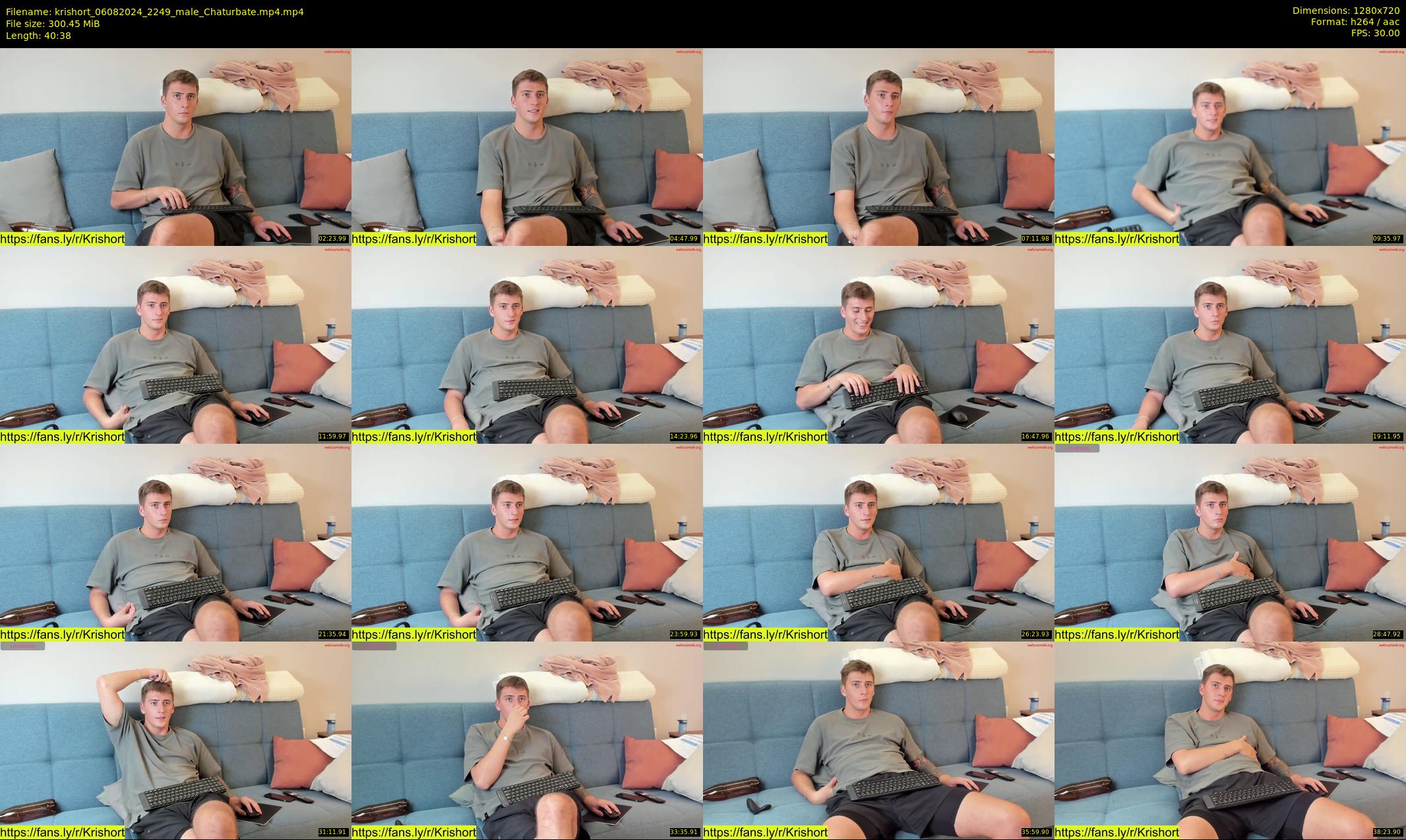 krishort — 41 minute Chaturbate male cam show recording, 720p, Aug 6, 2024
