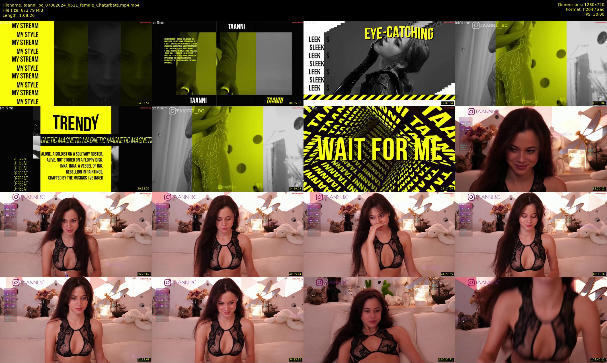 taanni_bc — 69 minute Chaturbate female cam show recording, 720p, Aug 7, 2024