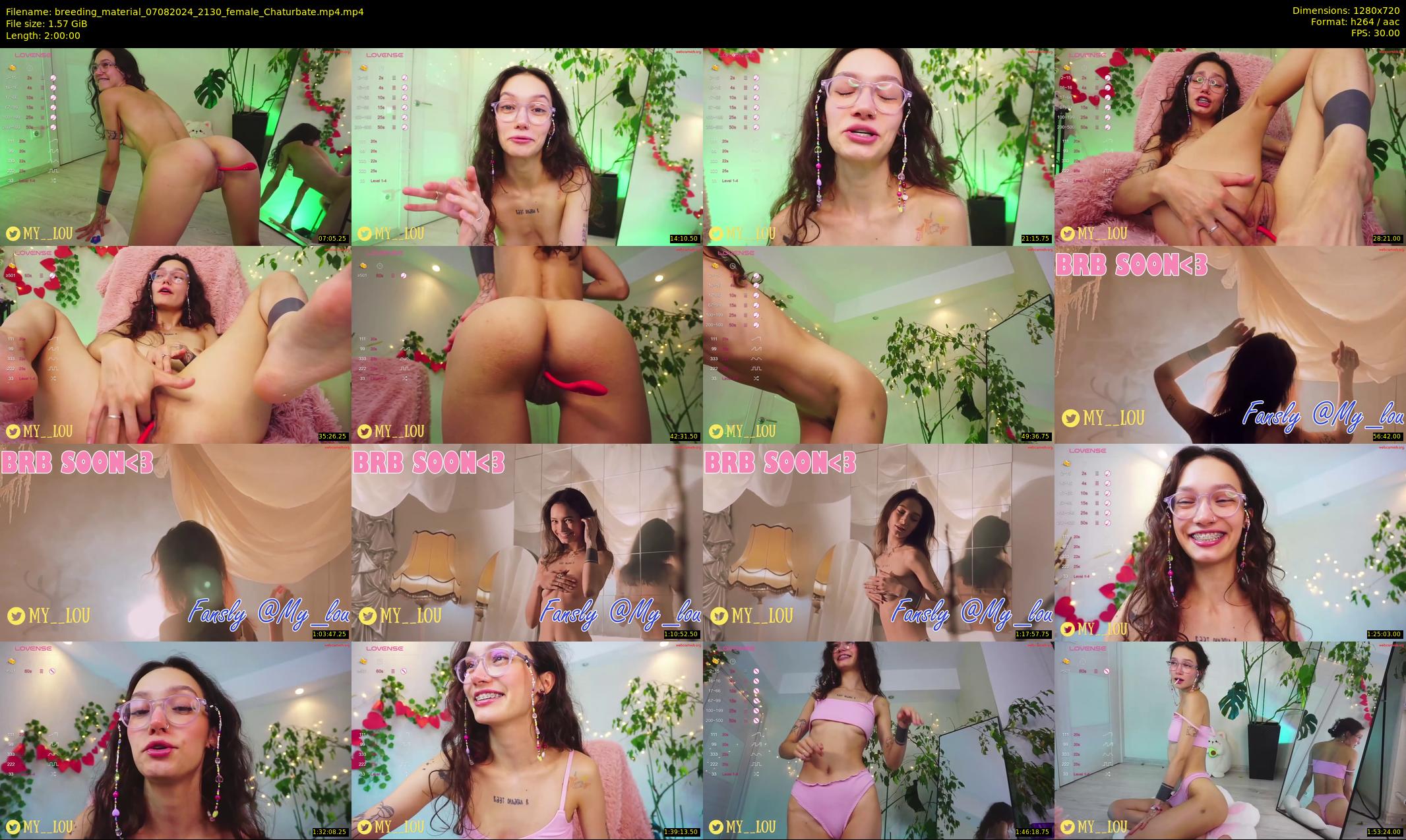 breeding_material — 120 minute Chaturbate female cam show recording, 720p, Aug 7, 2024