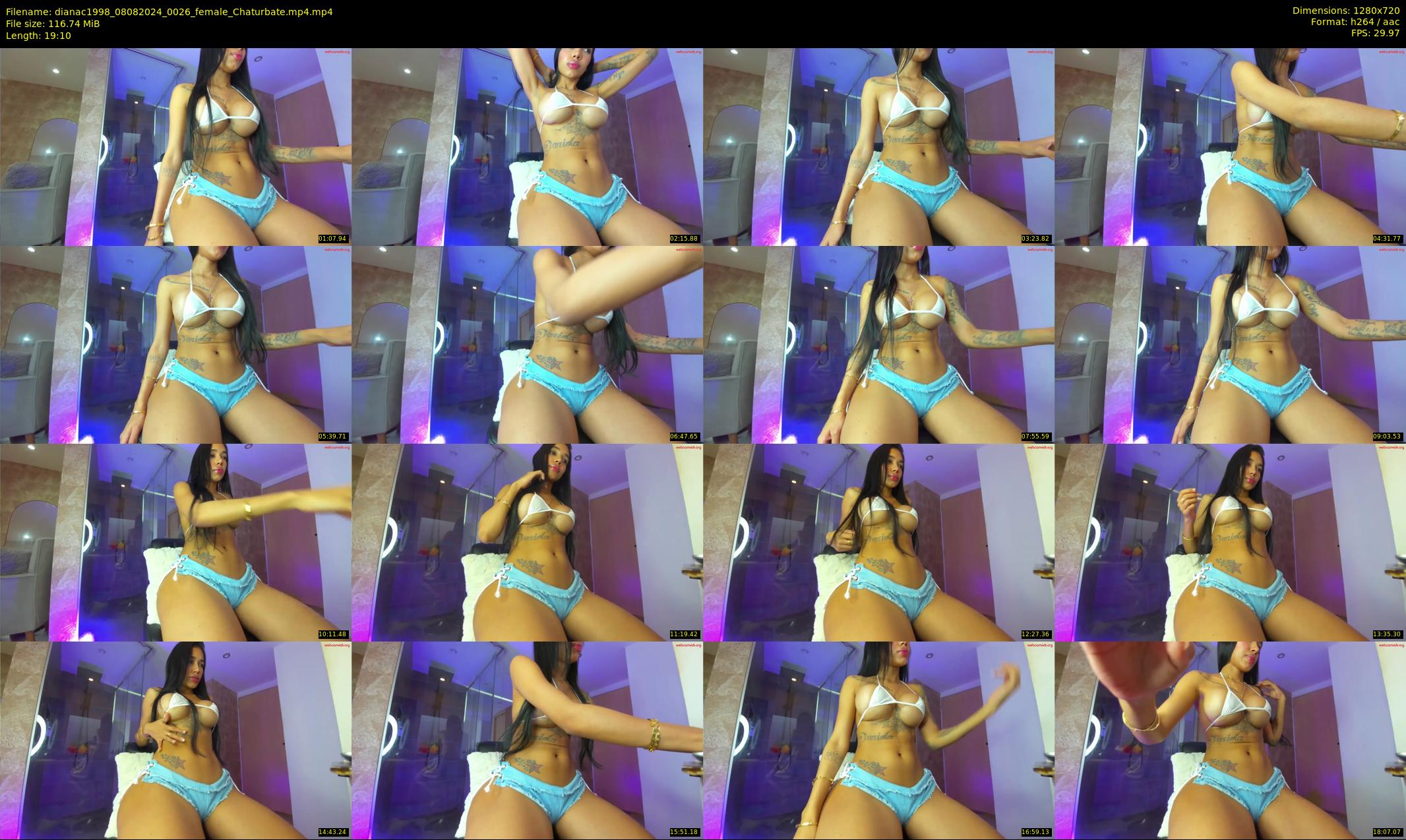 dianac1998 — 20 minute Chaturbate female cam show recording, 720p, Aug 8, 2024