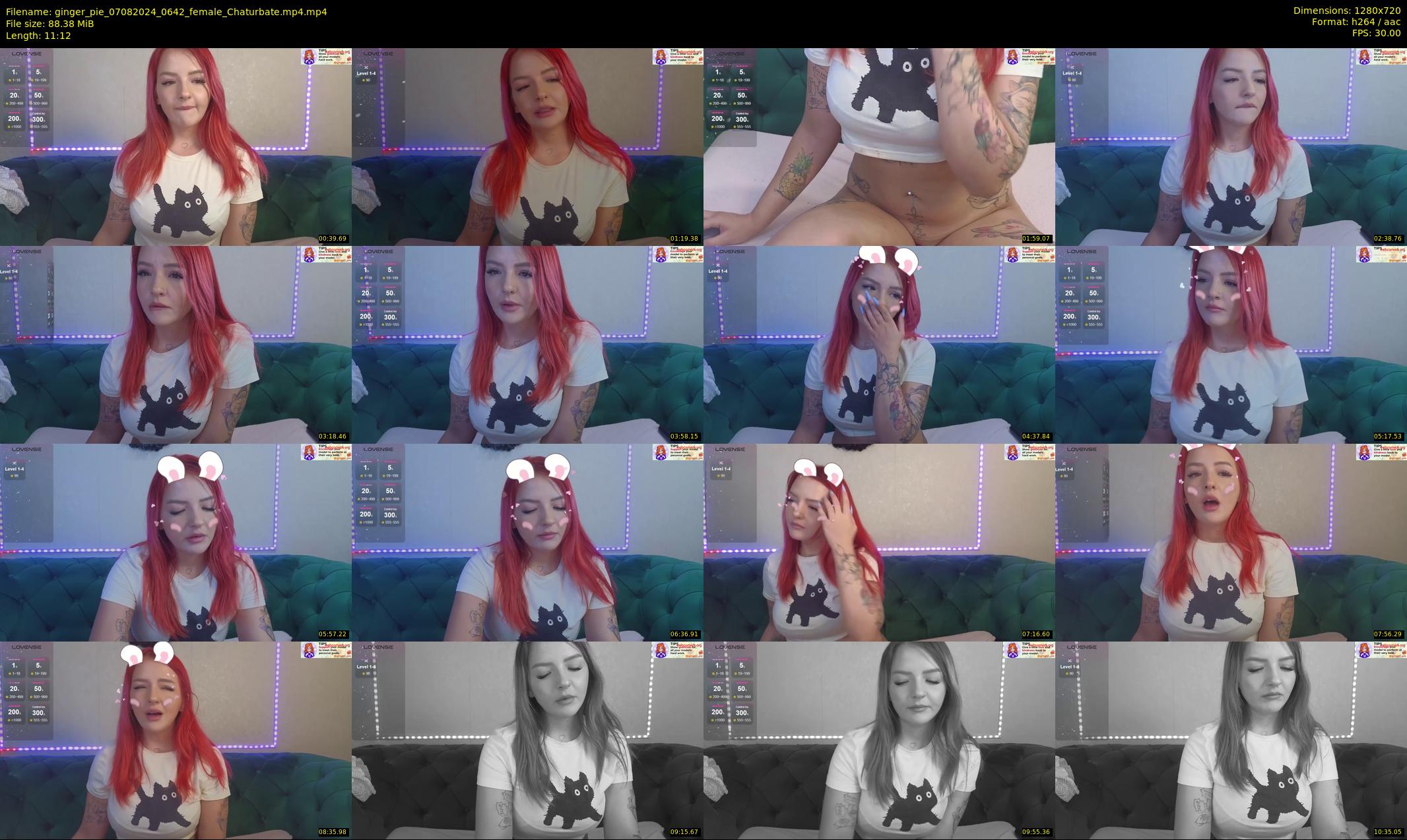 ginger_pie — 12 minute Chaturbate female cam show recording, 720p, Aug 7, 2024