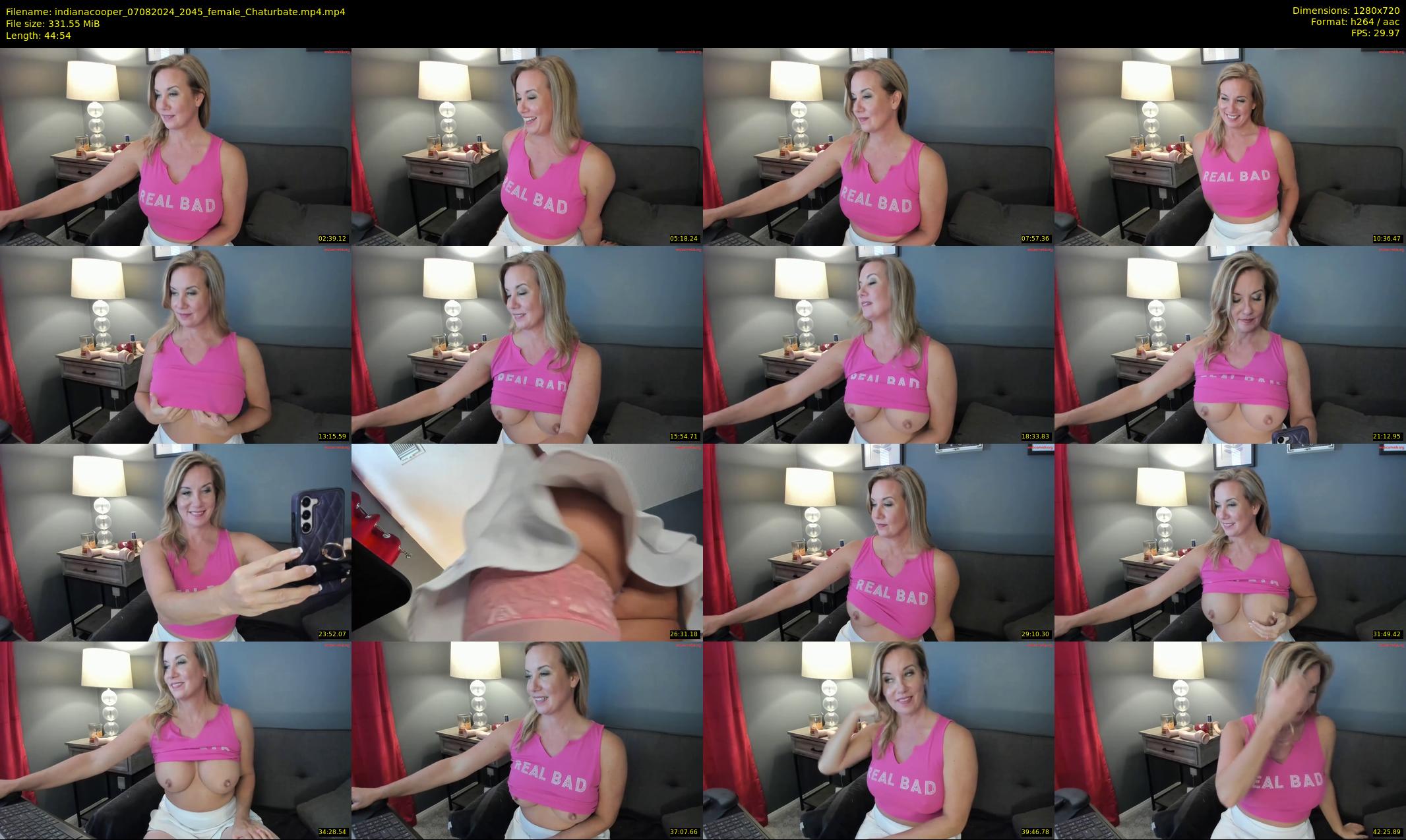 indianacooper — 45 minute Chaturbate female cam show recording, 720p, Aug 7, 2024