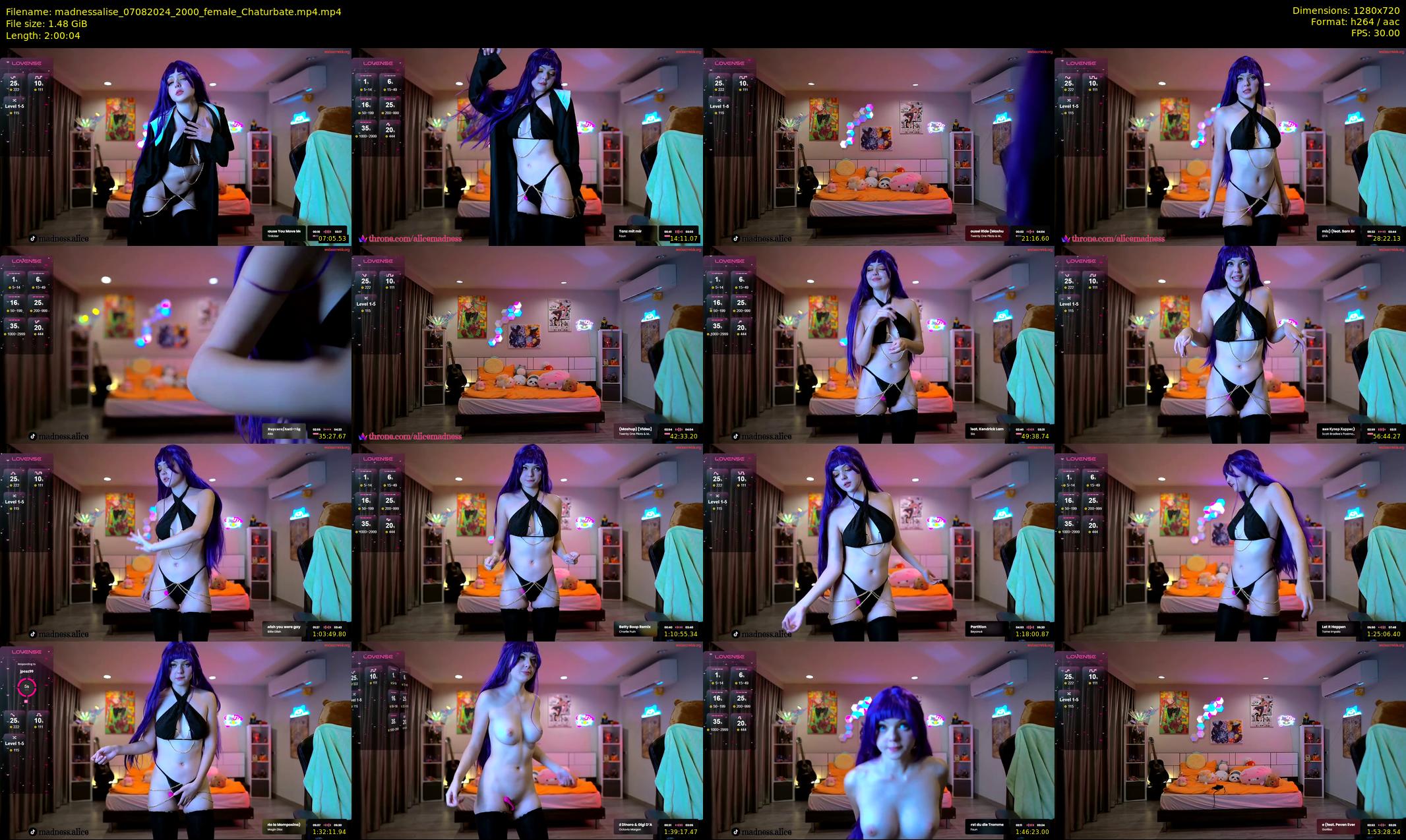 madnessalise — 121 minute Chaturbate female cam show recording, 720p, Aug 7, 2024