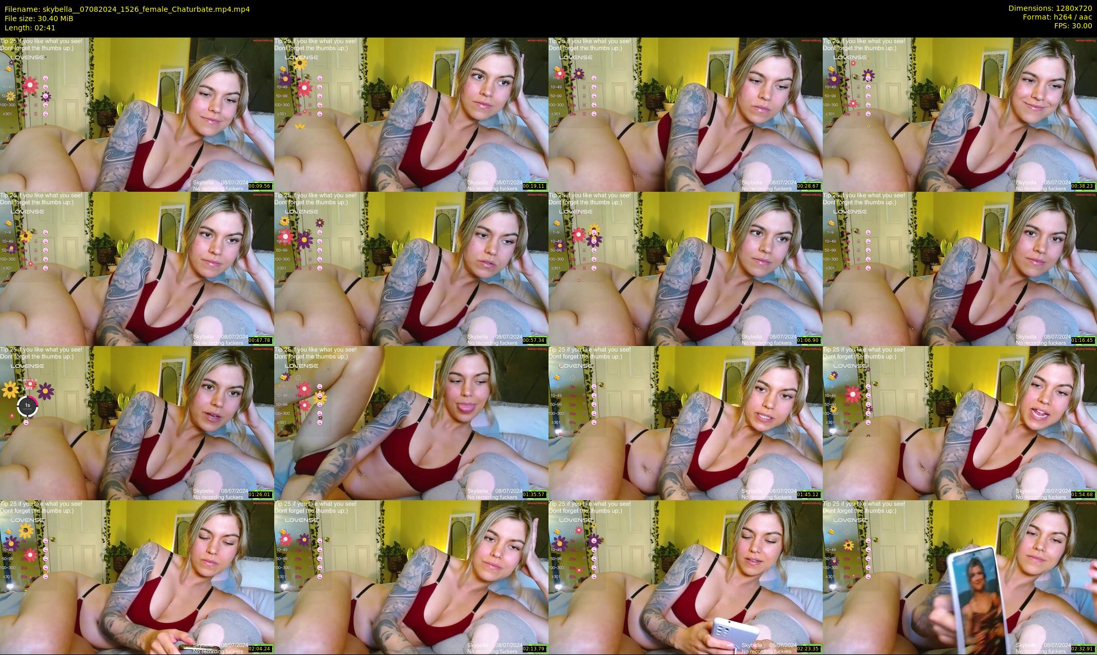 skybella_ — 3 minute Chaturbate female cam show recording, 720p, Aug 7, 2024