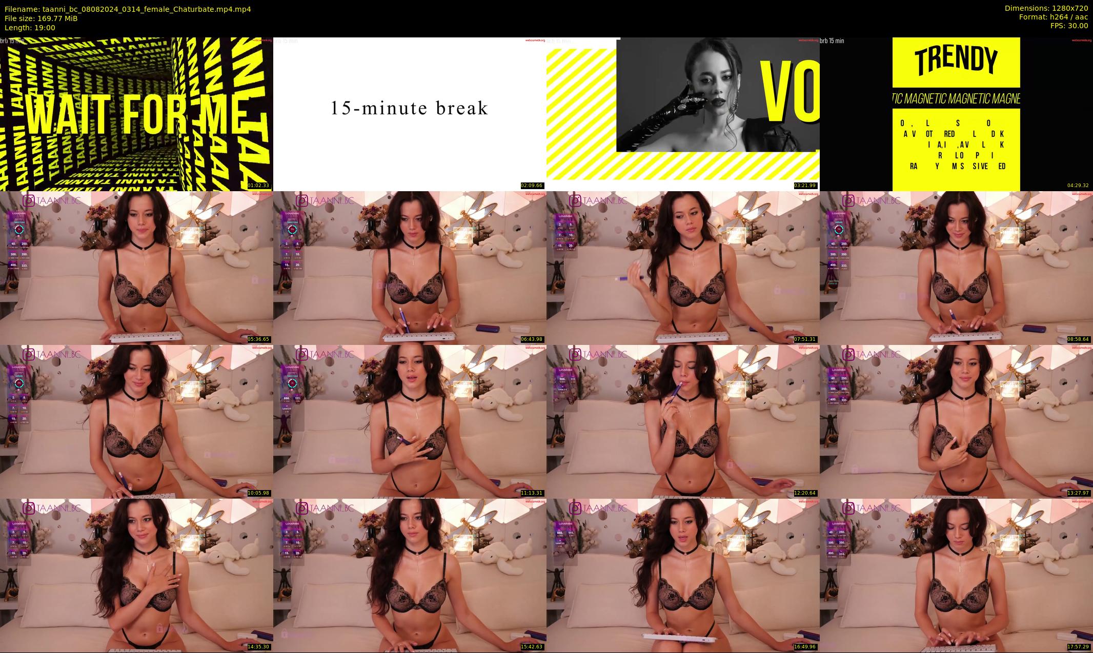 taanni_bc — 19 minute Chaturbate female cam show recording, 720p, Aug 8, 2024