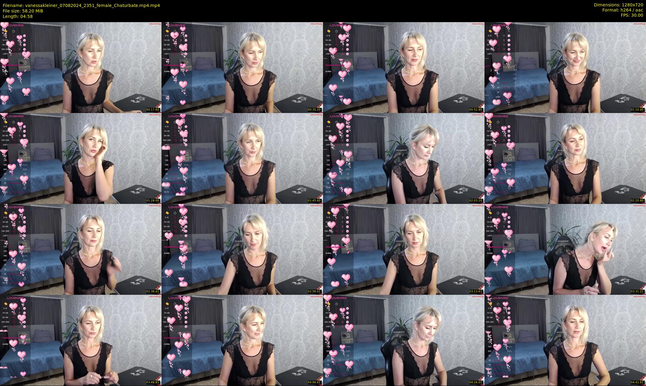 vanessakleiner — 5 minute Chaturbate female cam show recording, 720p, Aug 7, 2024