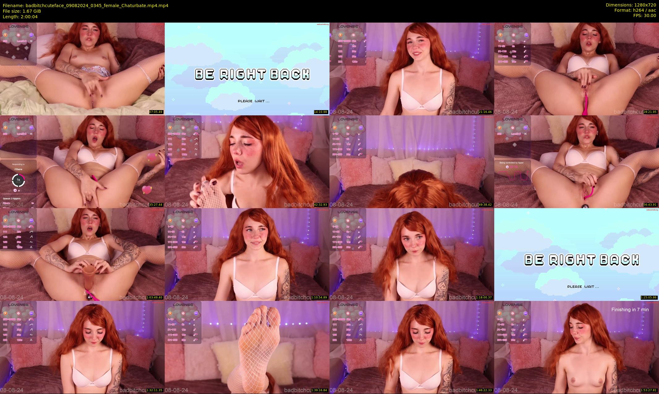 badbitchcuteface — 121 minute Chaturbate female cam show recording, 720p, Aug 9, 2024