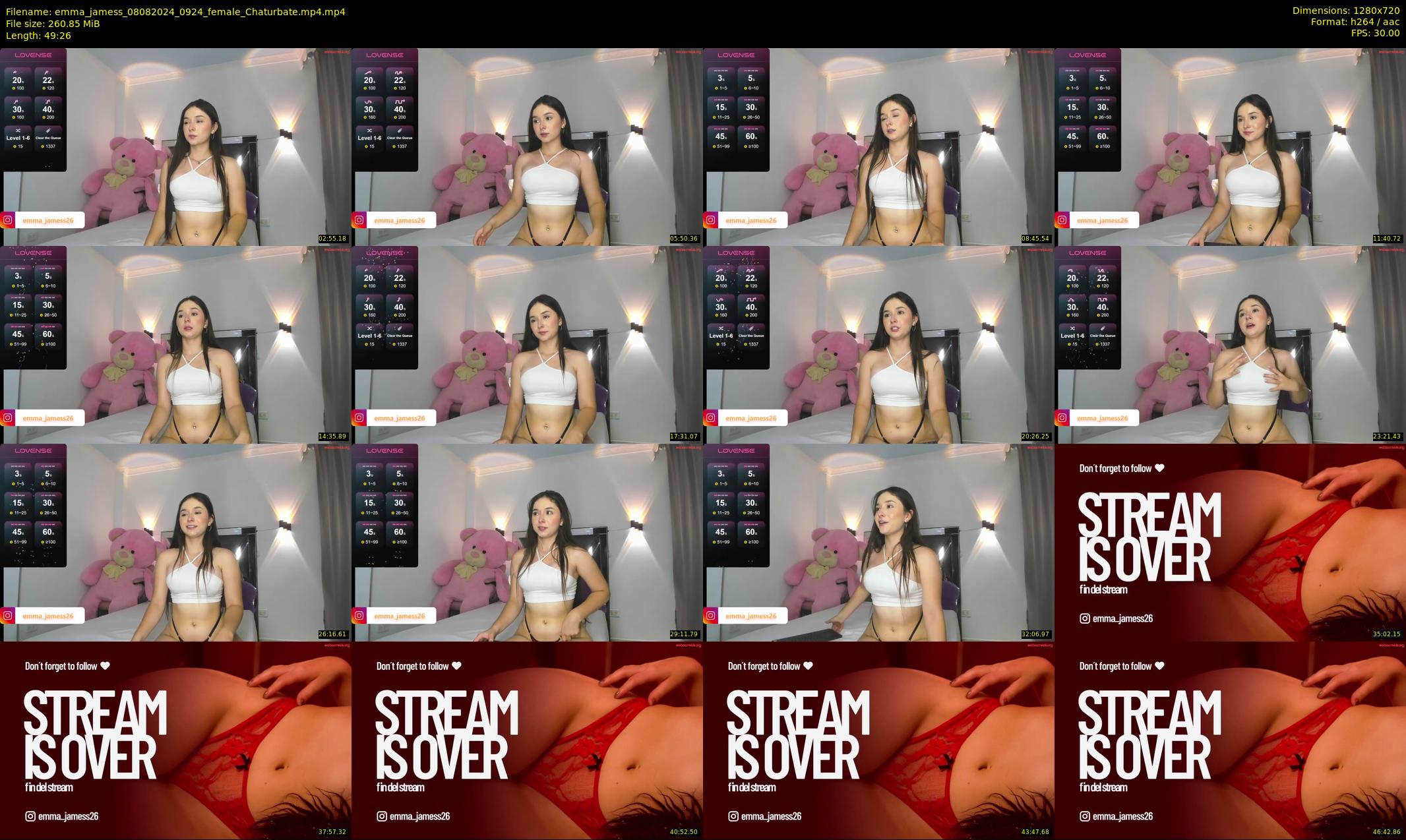 emma_jamess — 50 minute Chaturbate female cam show recording, 720p, Aug 8, 2024
